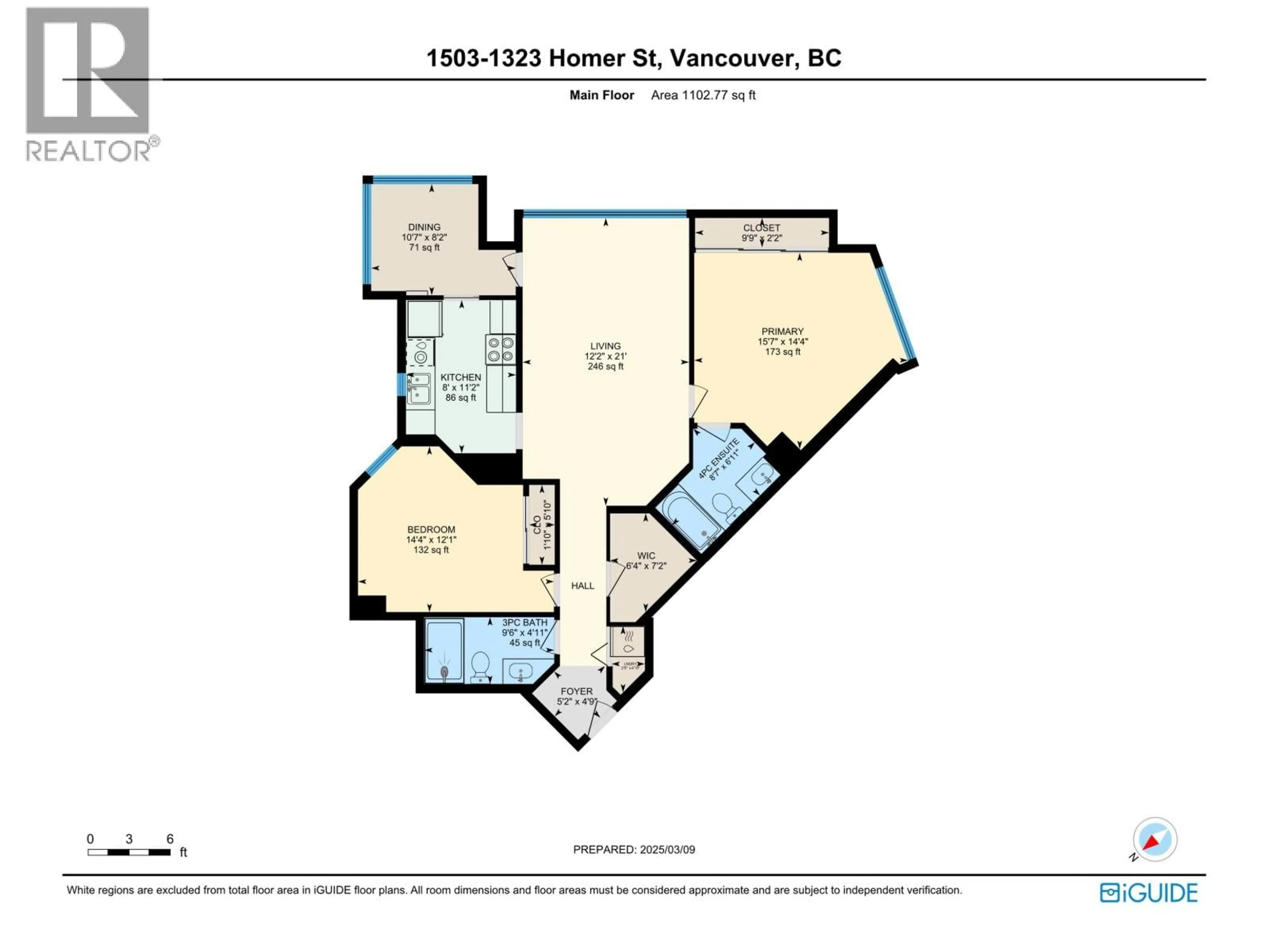 Floor plan for 1503 - 1323 HOMER STREET, Vancouver British Columbia V6B5T1