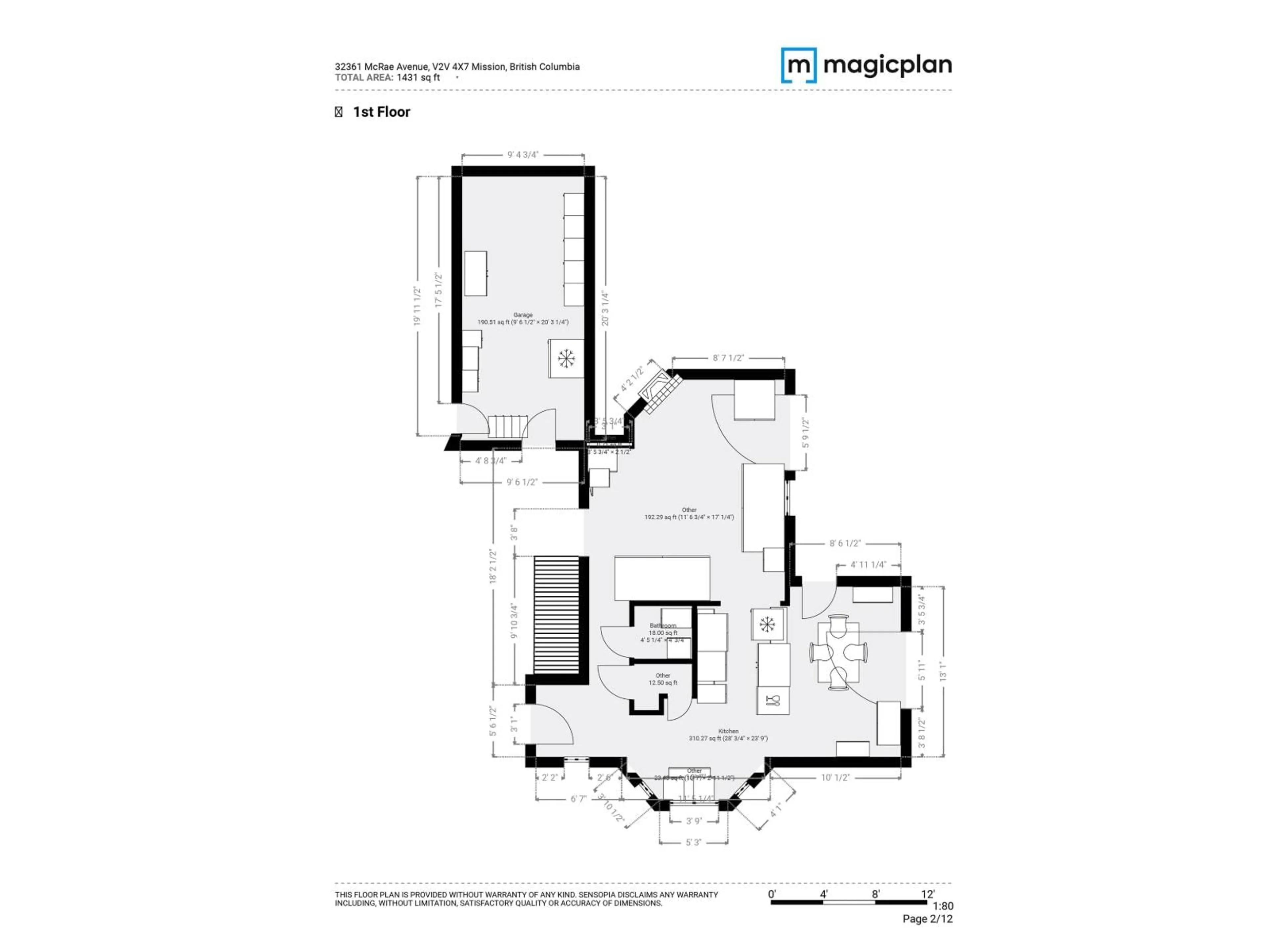 Floor plan for 50 - 32361 MCRAE, Mission British Columbia V2V4X7