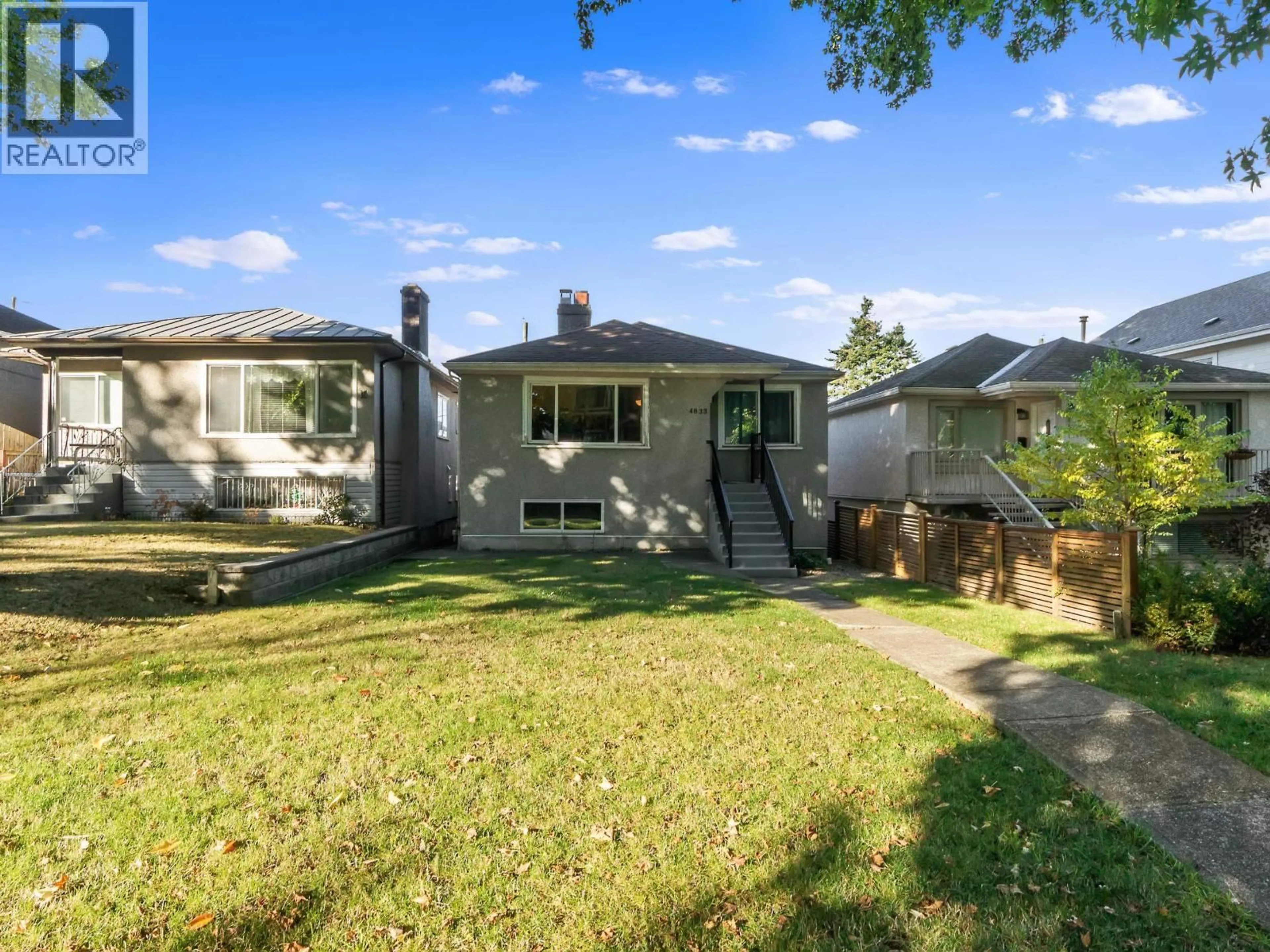 A pic from outside/outdoor area/front of a property/back of a property/a pic from drone, street for 4833 HENRY STREET, Vancouver British Columbia V5V4Z2