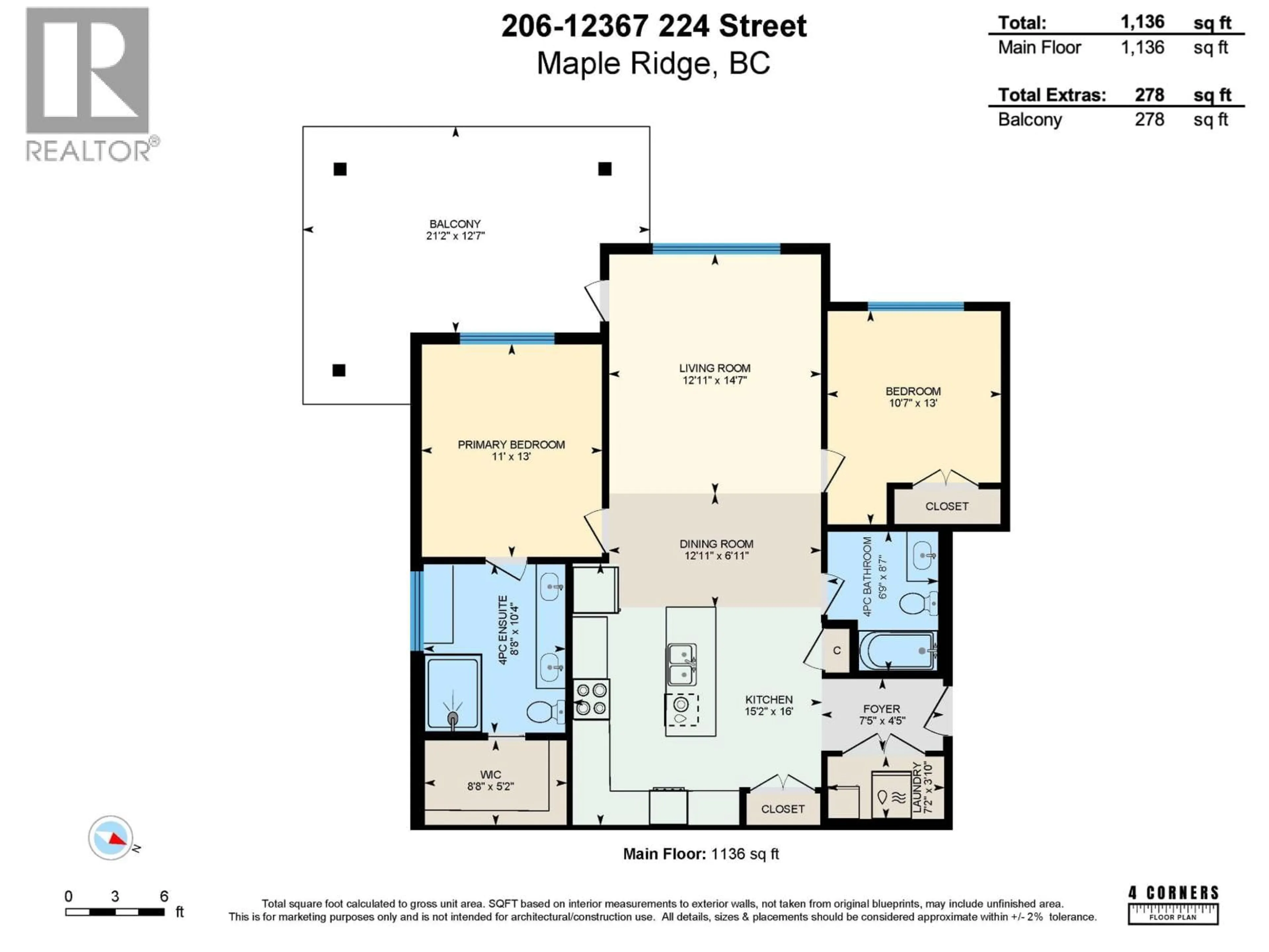 Floor plan for 206 - 12367 224 STREET, Maple Ridge British Columbia V2X6B9