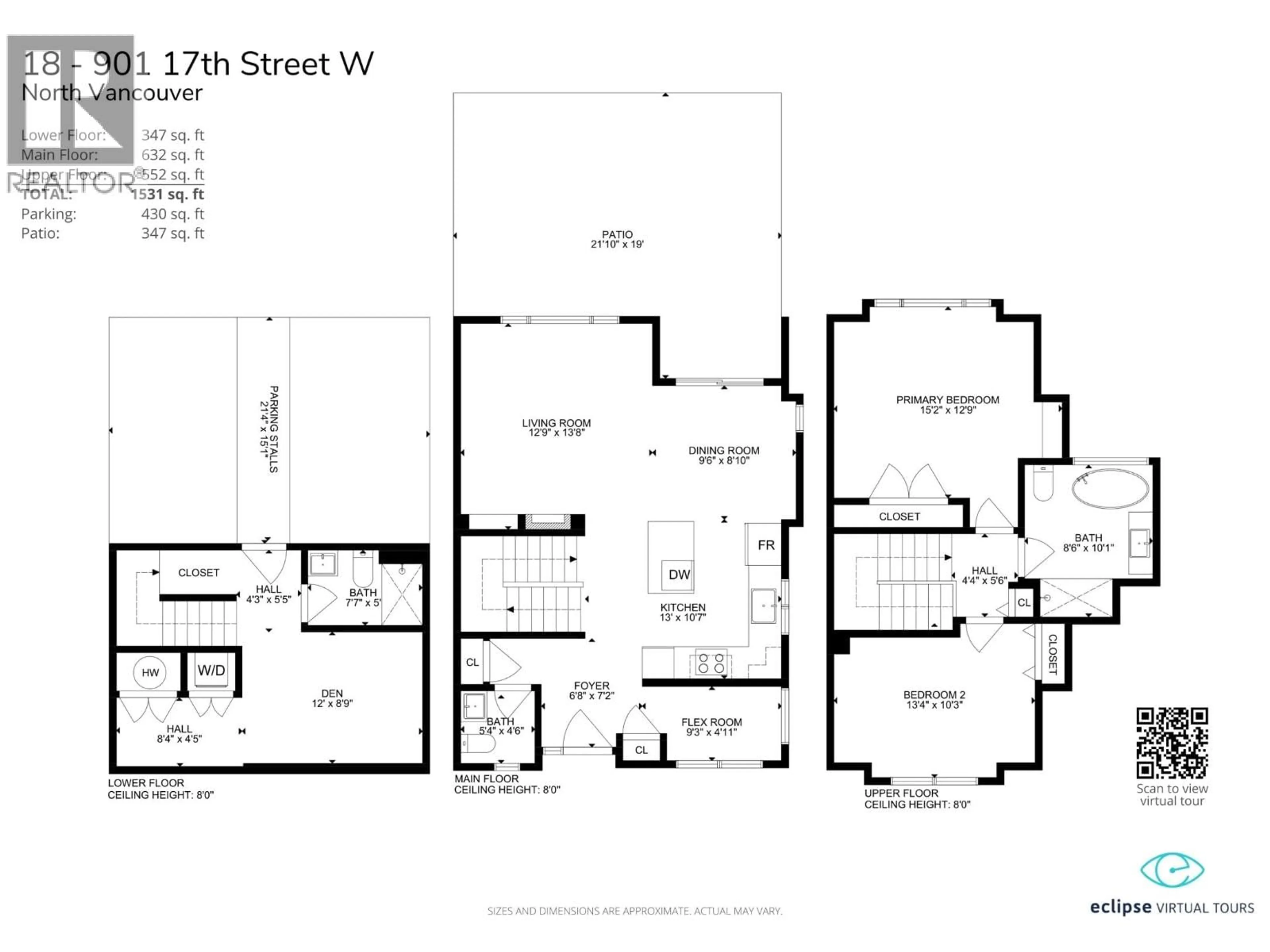 Floor plan for 18 - 901 17TH STREET, North Vancouver British Columbia V7P1V8