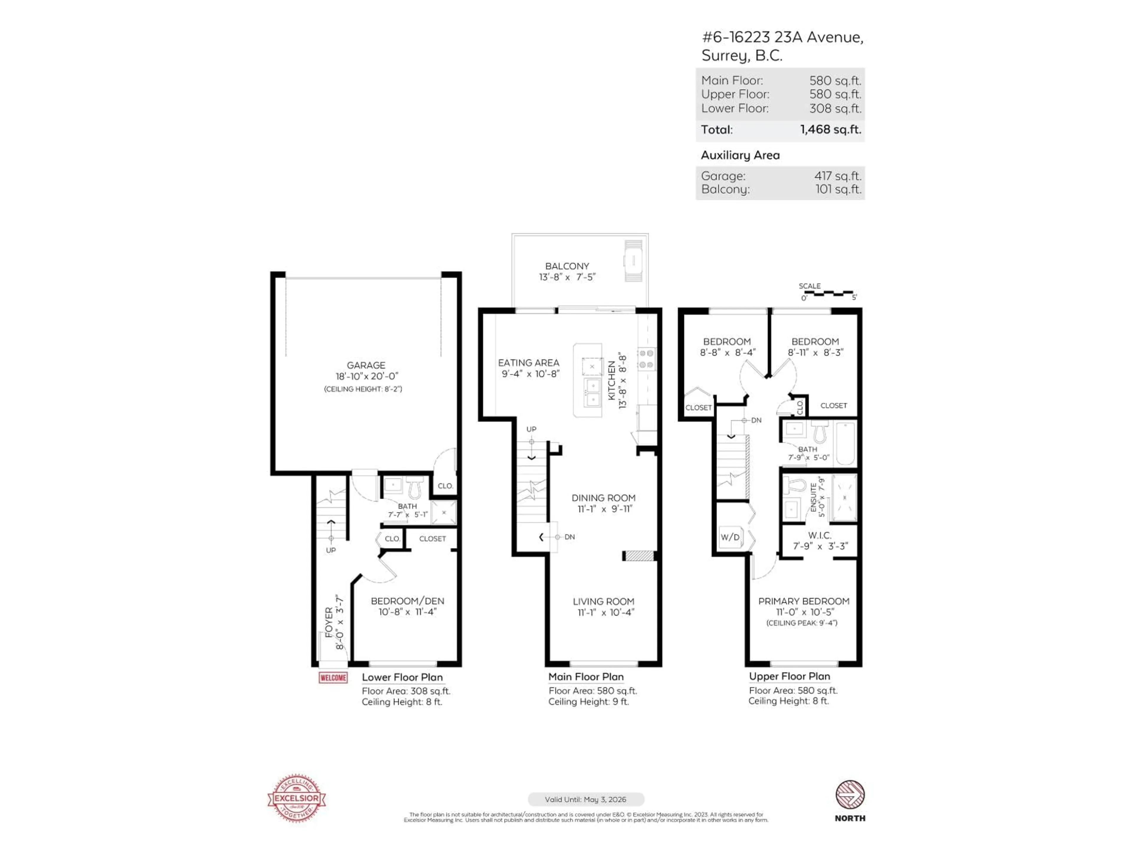 Floor plan for 6 - 16223 23A, Surrey British Columbia V3Z6P4