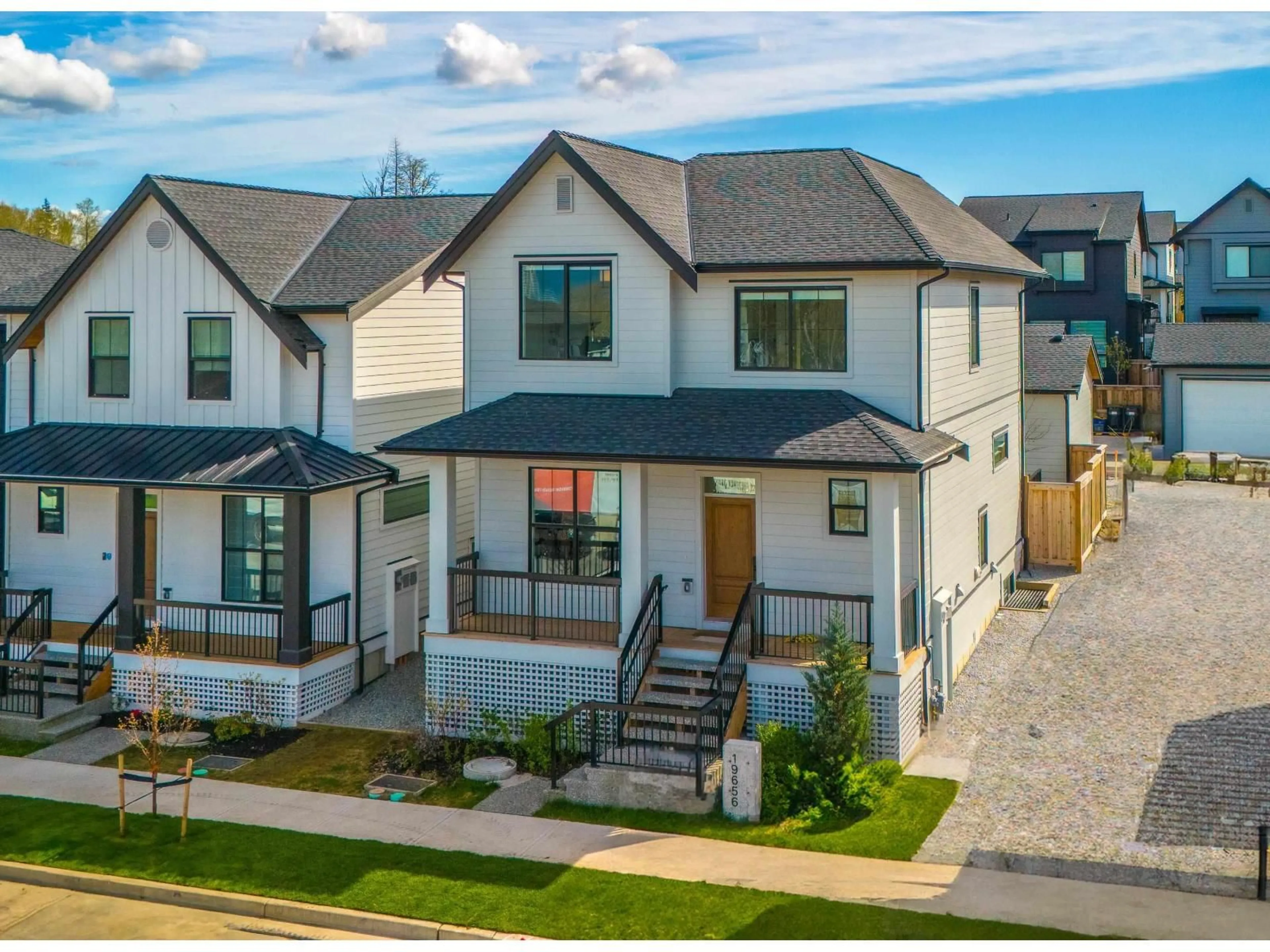 A pic from outside/outdoor area/front of a property/back of a property/a pic from drone, street for 19656 76B, Langley British Columbia V2Y3T4