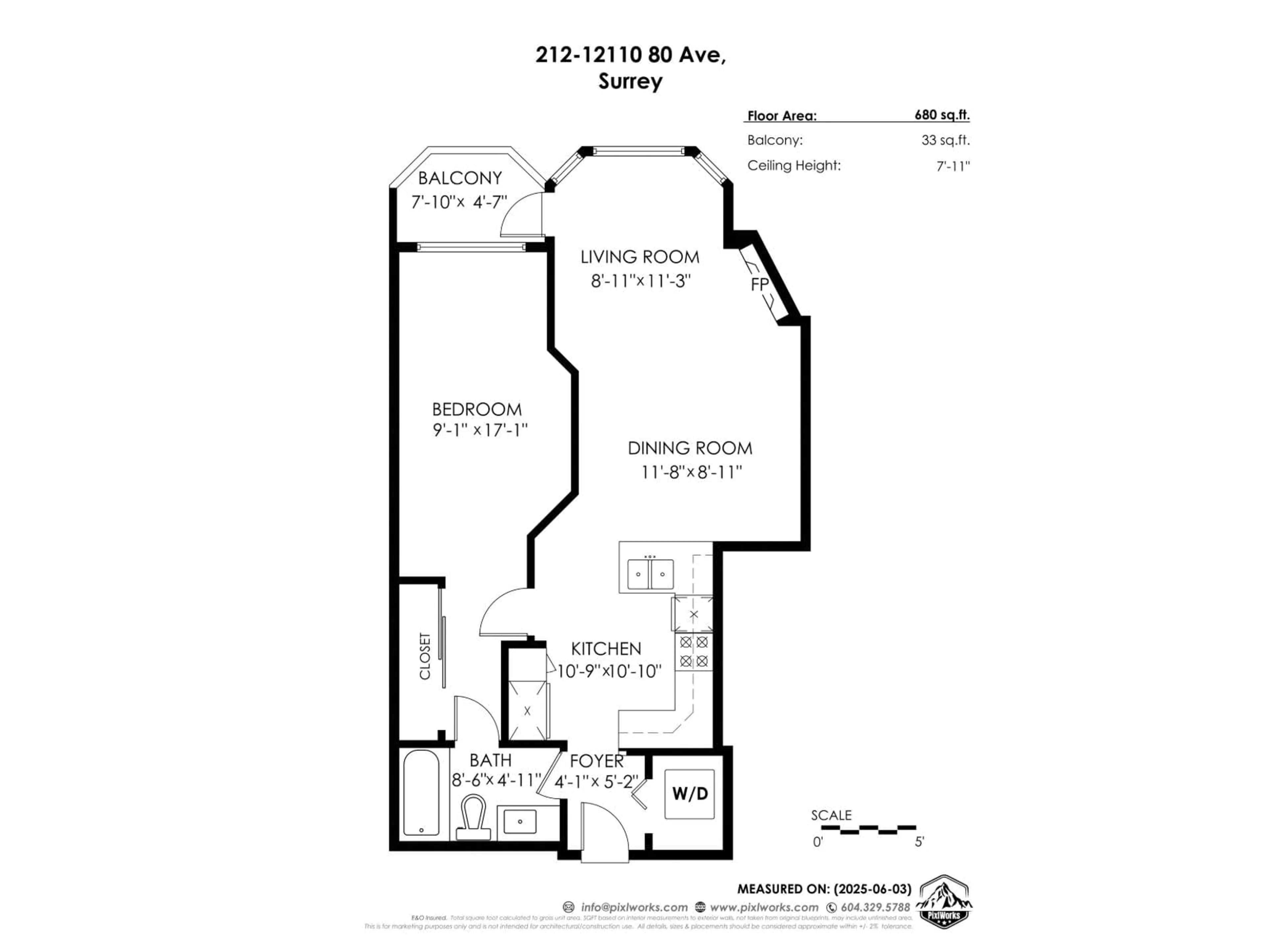 Floor plan for 212 - 12110 80, Surrey British Columbia V3W0V2