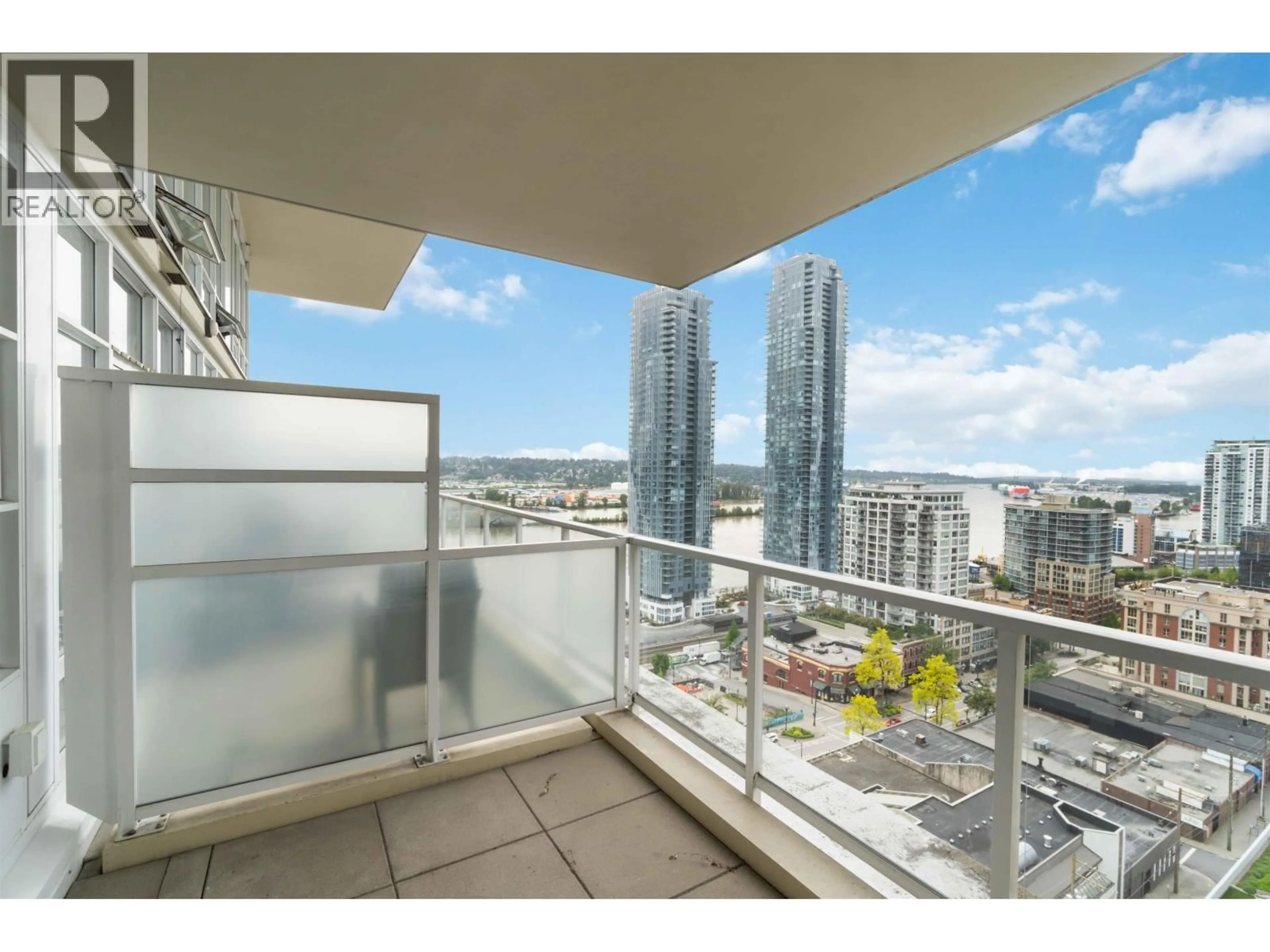 Balcony in the apartment, city buildings view from balcony for 1904 - 39 SIXTH STREET, New Westminster British Columbia V3L0B3