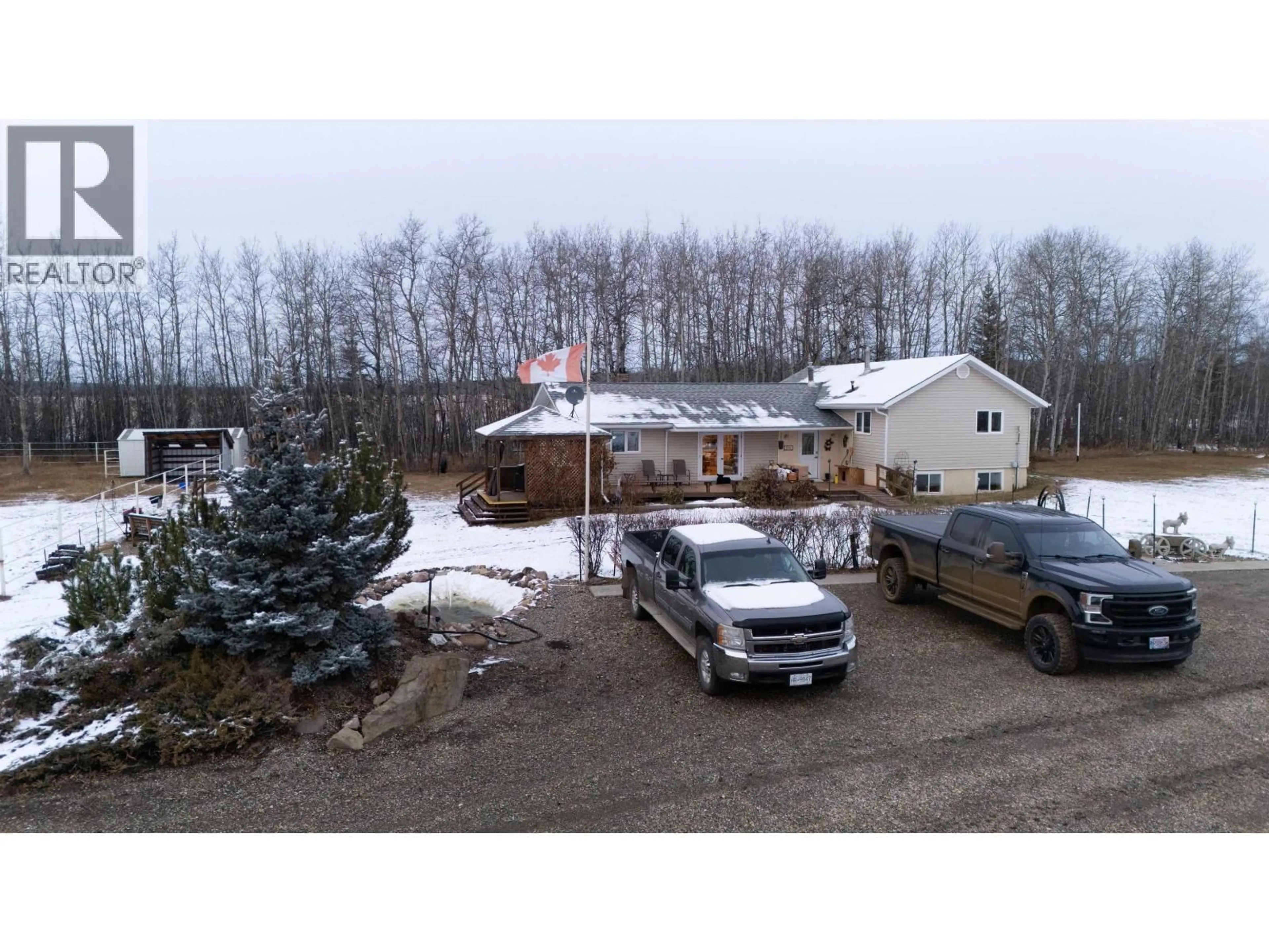 A pic from outside/outdoor area/front of a property/back of a property/a pic from drone, mountain view for 14398 SIPHON CREEK ROAD, Fort St. John British Columbia V0C1G0