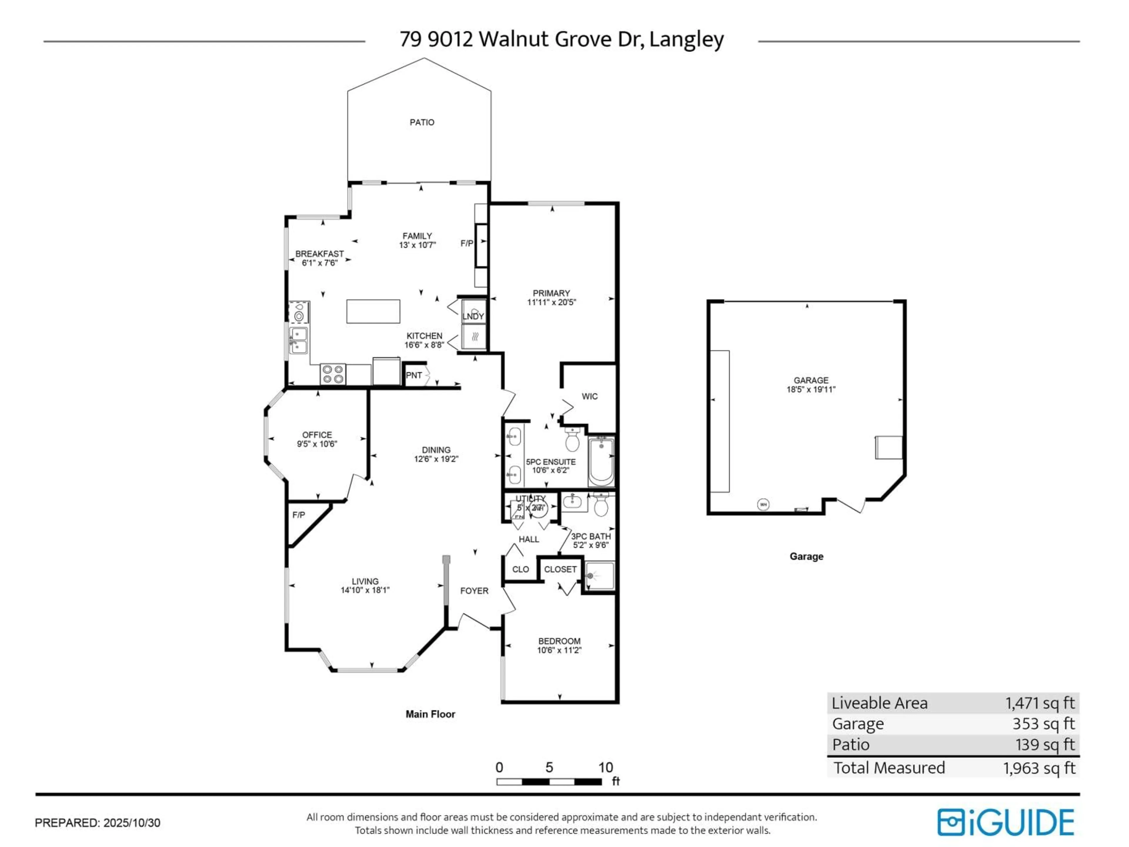 Floor plan for 79 - 9012 WALNUT GROVE, Langley British Columbia V1M2K3