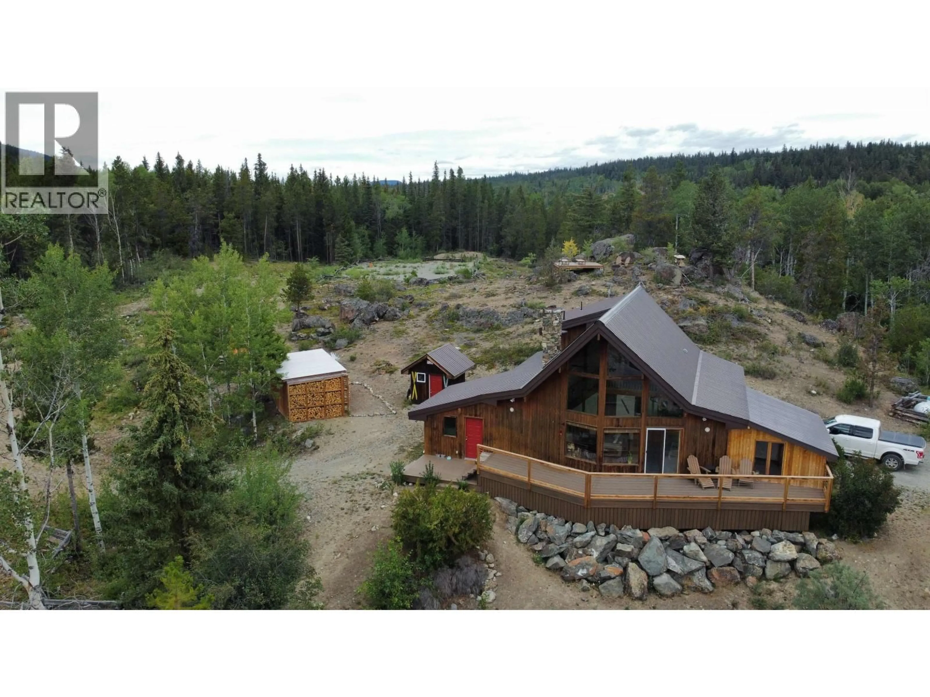 A pic from outside/outdoor area/front of a property/back of a property/a pic from drone, mountain view for 6796 TATLAYOKO ROAD, Chilcotin British Columbia V0L1W0