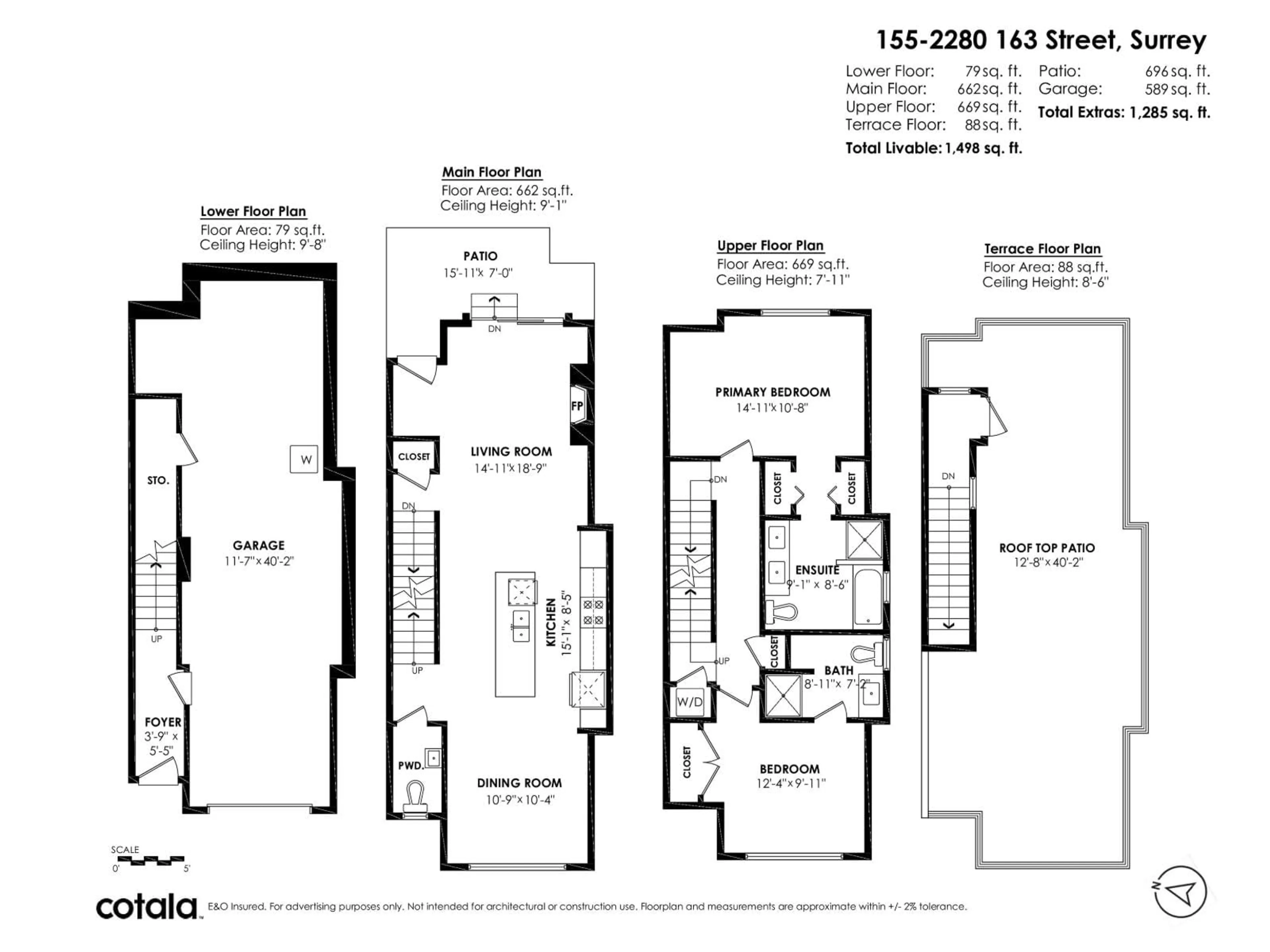 Floor plan for 155 - 2280 163, Surrey British Columbia V3Z0S4