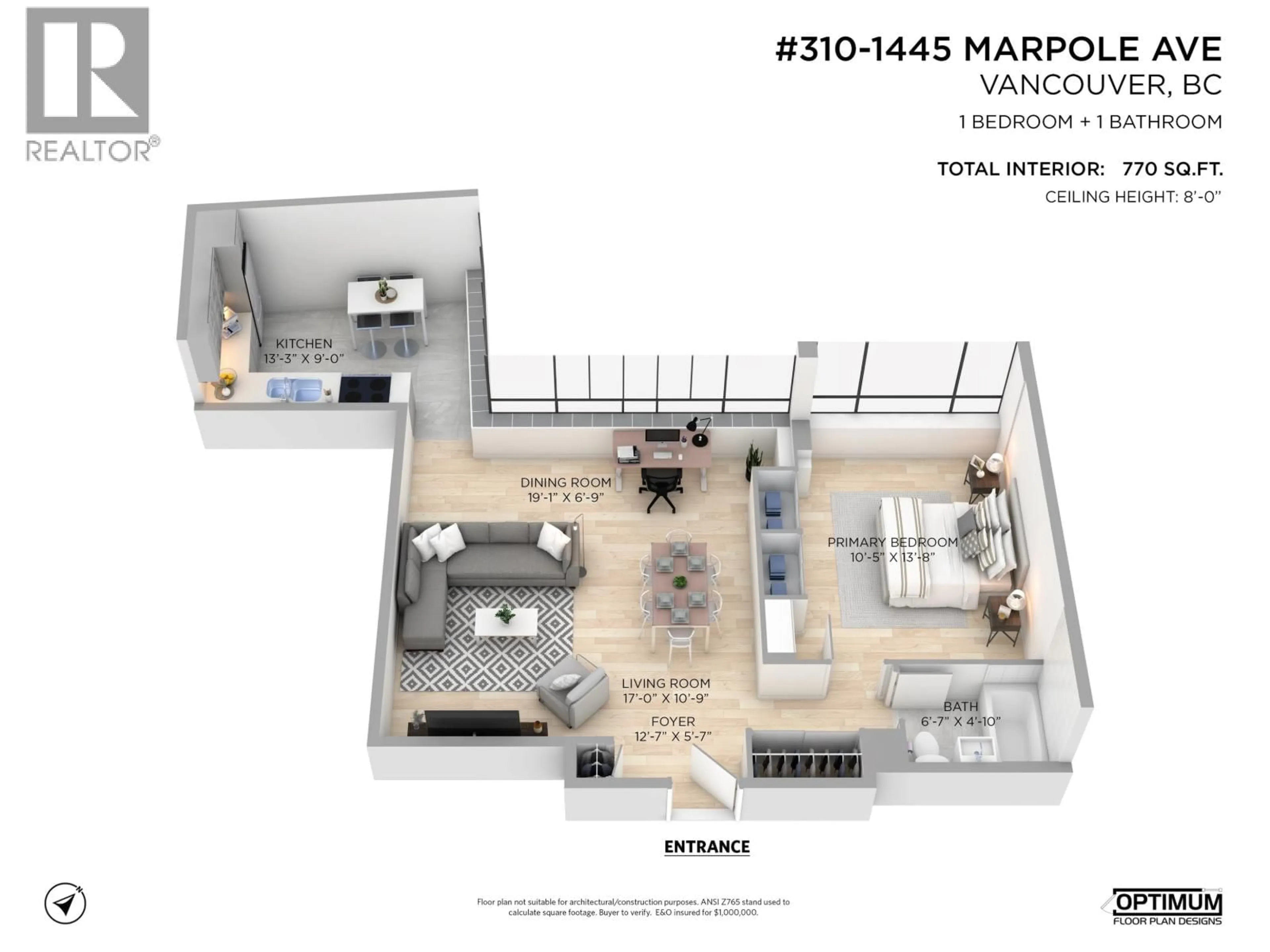 Floor plan for 310 - 1445 MARPOLE AVENUE, Vancouver British Columbia V6H1S5