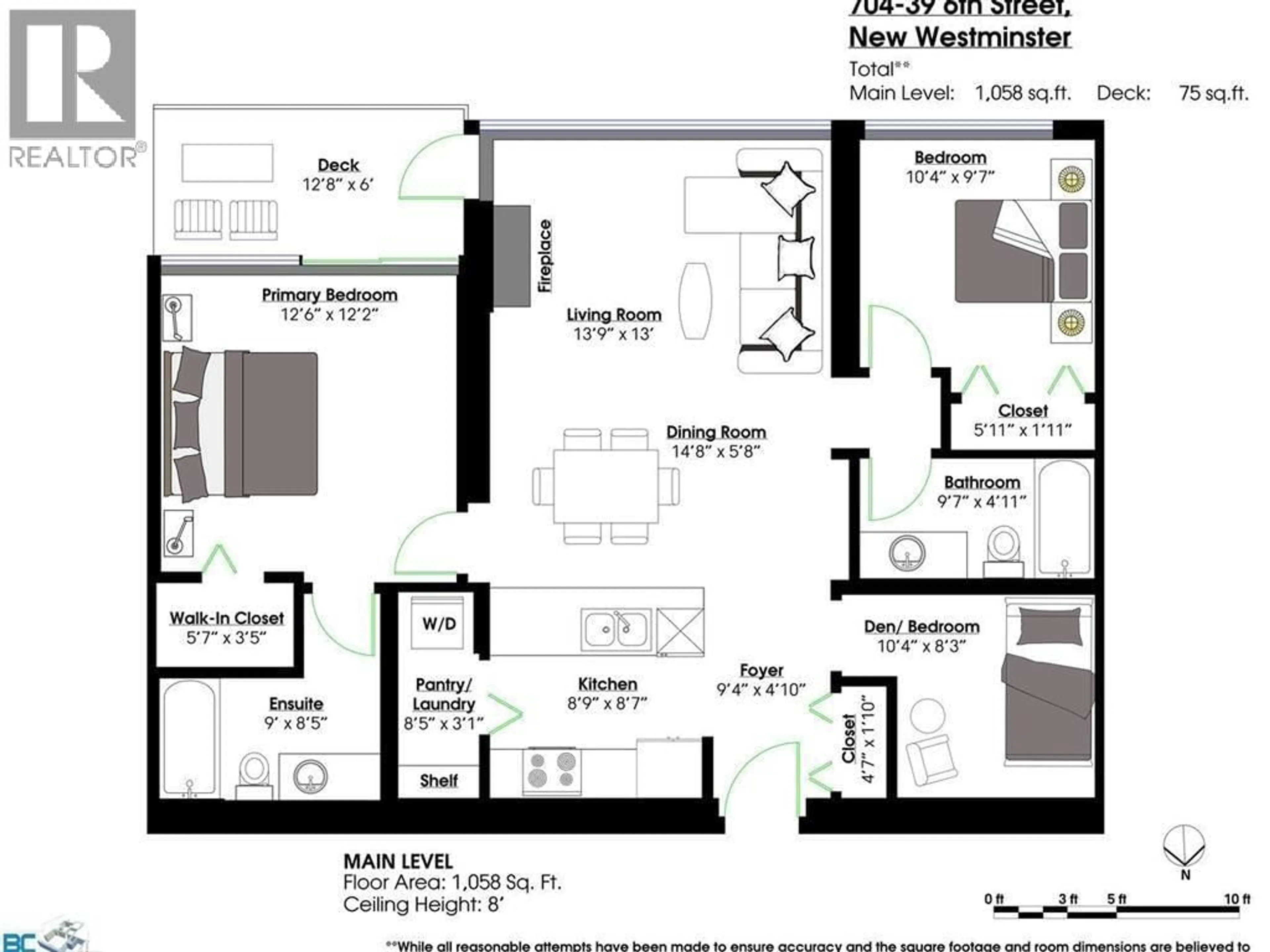 Floor plan for 704 - 39 SIXTH STREET, New Westminster British Columbia V3L0B3