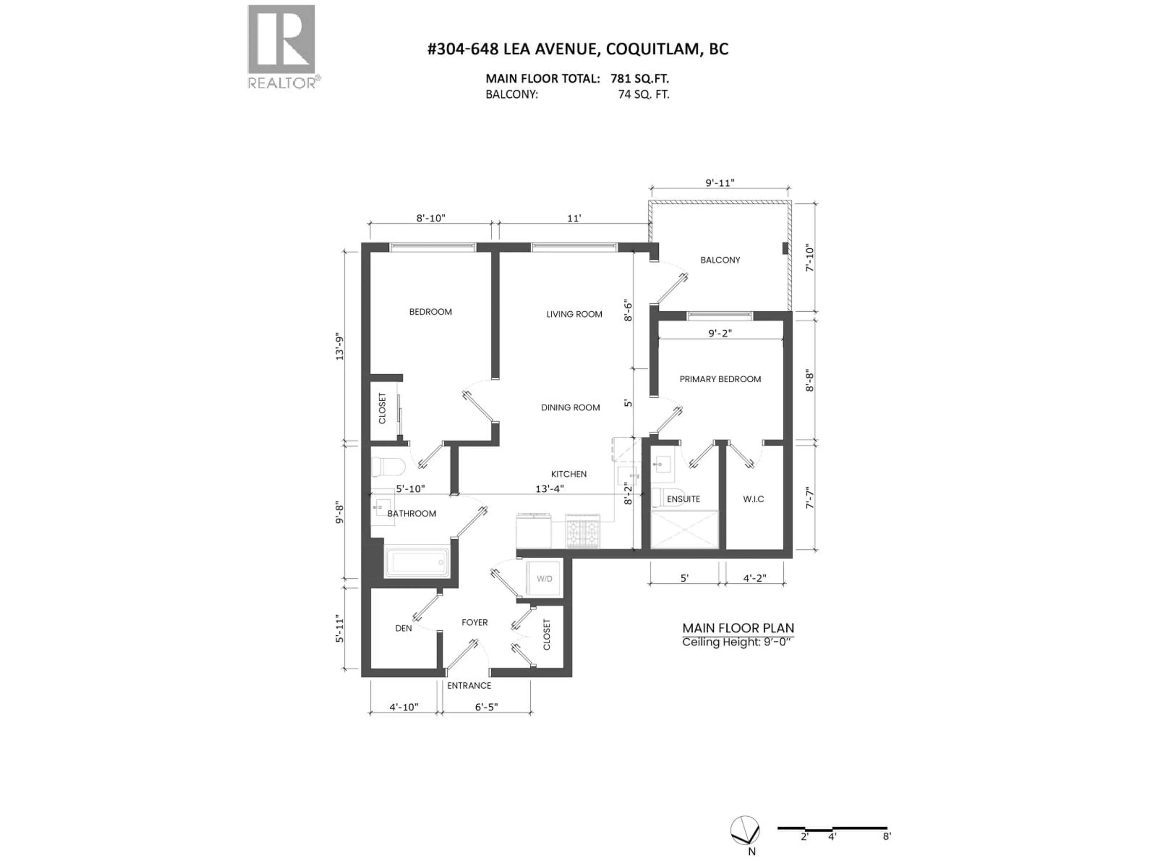 Floor plan for 304 - 648 LEA AVENUE, Coquitlam British Columbia V3J0P1