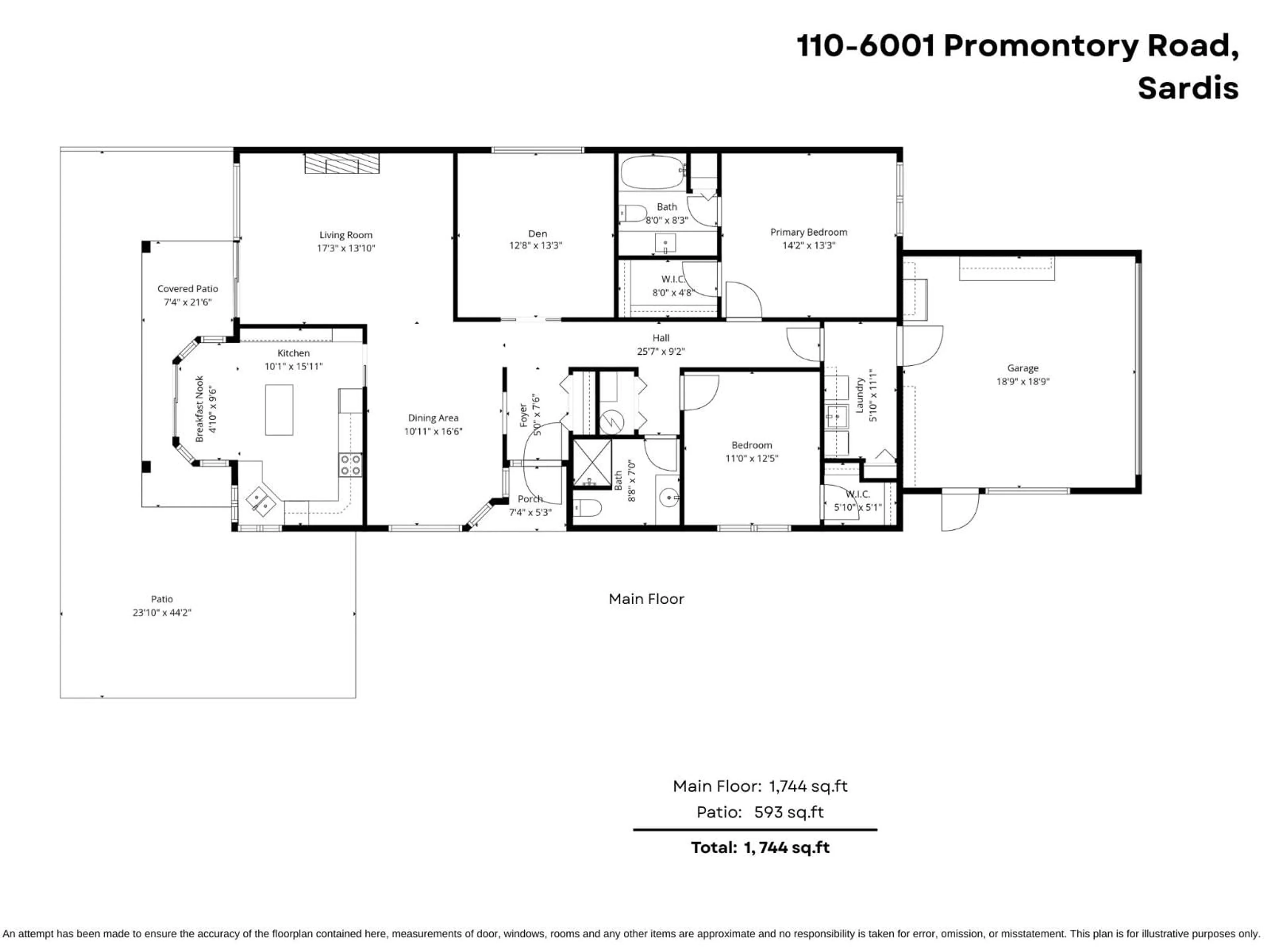 Floor plan for 110 - 6001 PROMONTORY ROAD, Chilliwack British Columbia V2R3E3