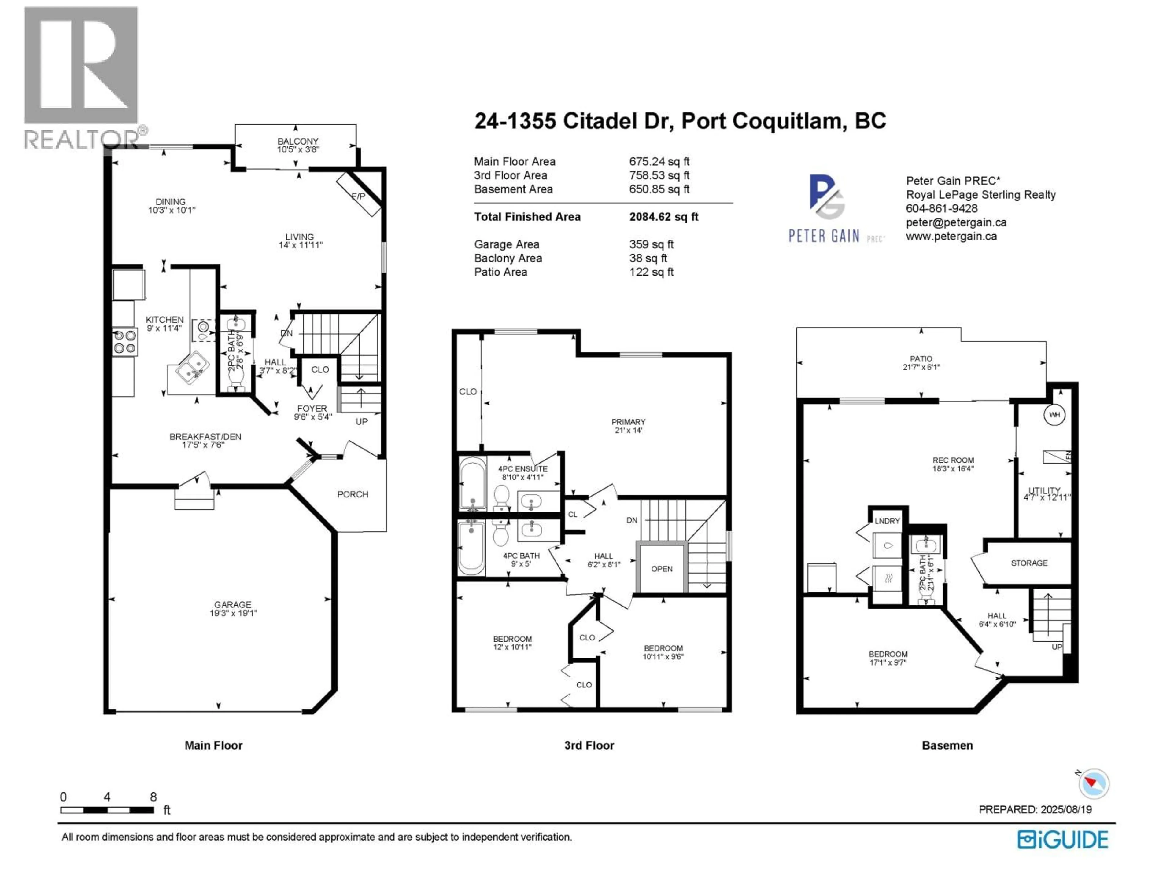 Floor plan for 24 - 1355 CITADEL DRIVE, Port Coquitlam British Columbia V3C5X6