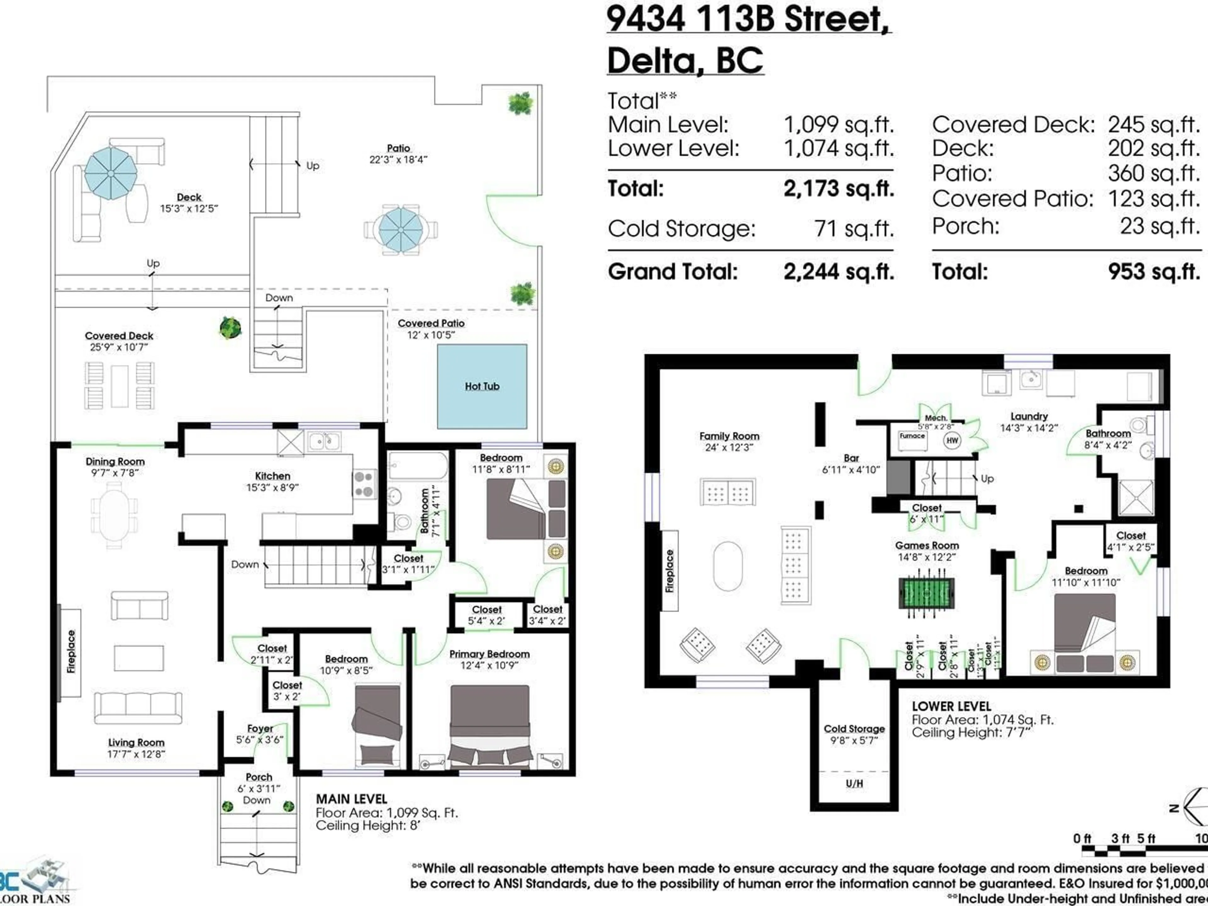Floor plan for 9434 113B, Delta British Columbia V4C5G5