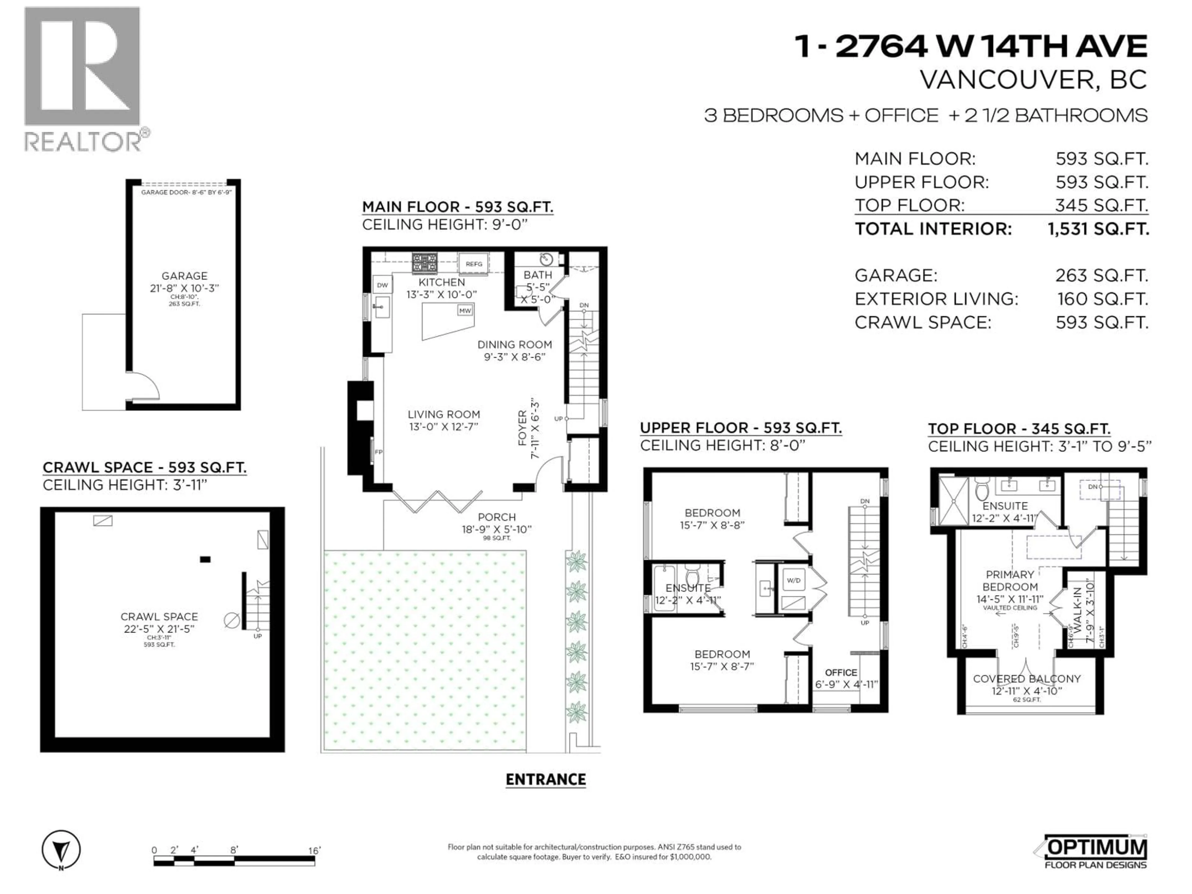 Floor plan for 1 - 2764 14TH AVENUE, Vancouver British Columbia V6K2X2