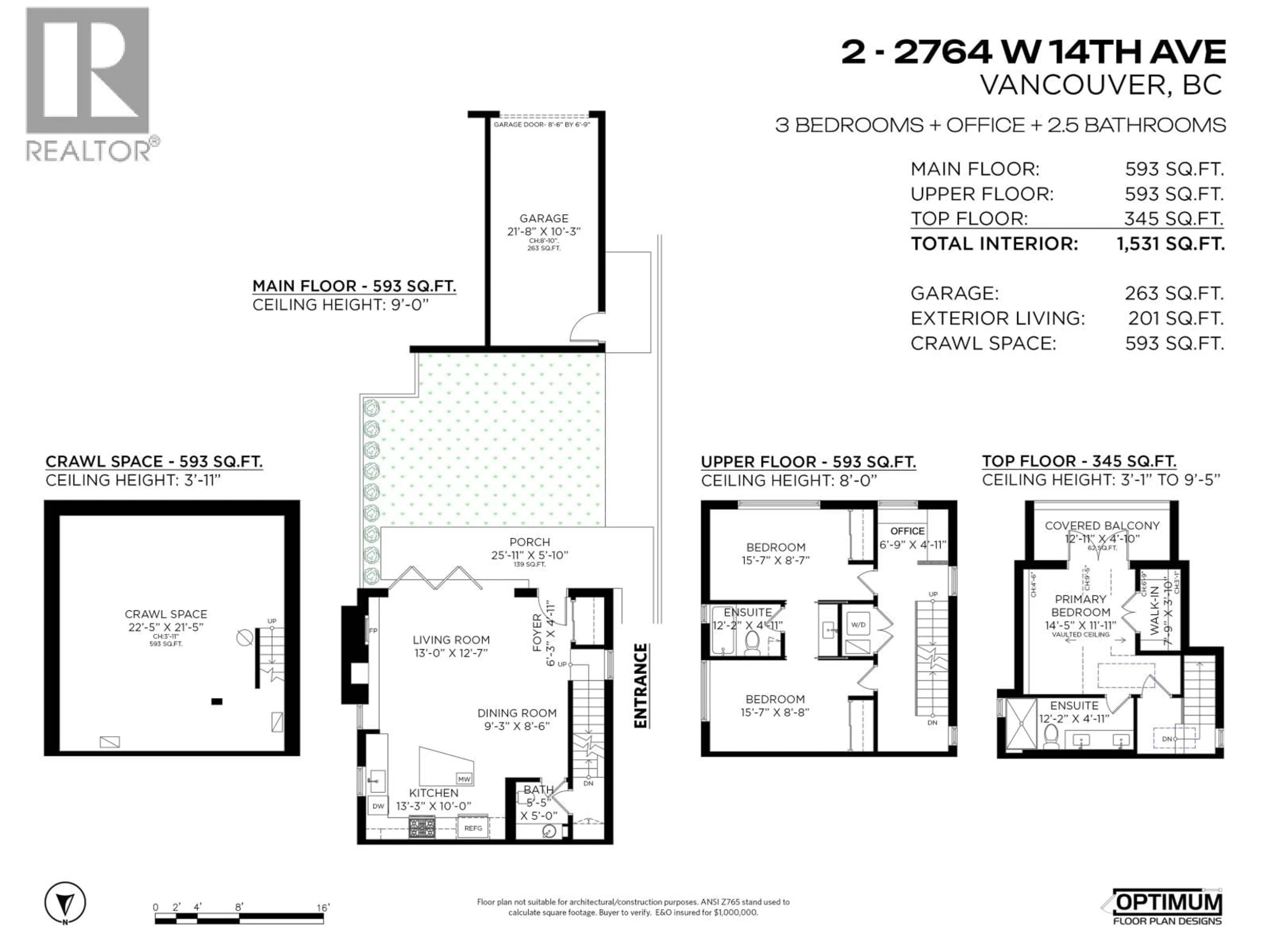 Floor plan for 2 - 2764 14TH AVENUE, Vancouver British Columbia V6K2X2