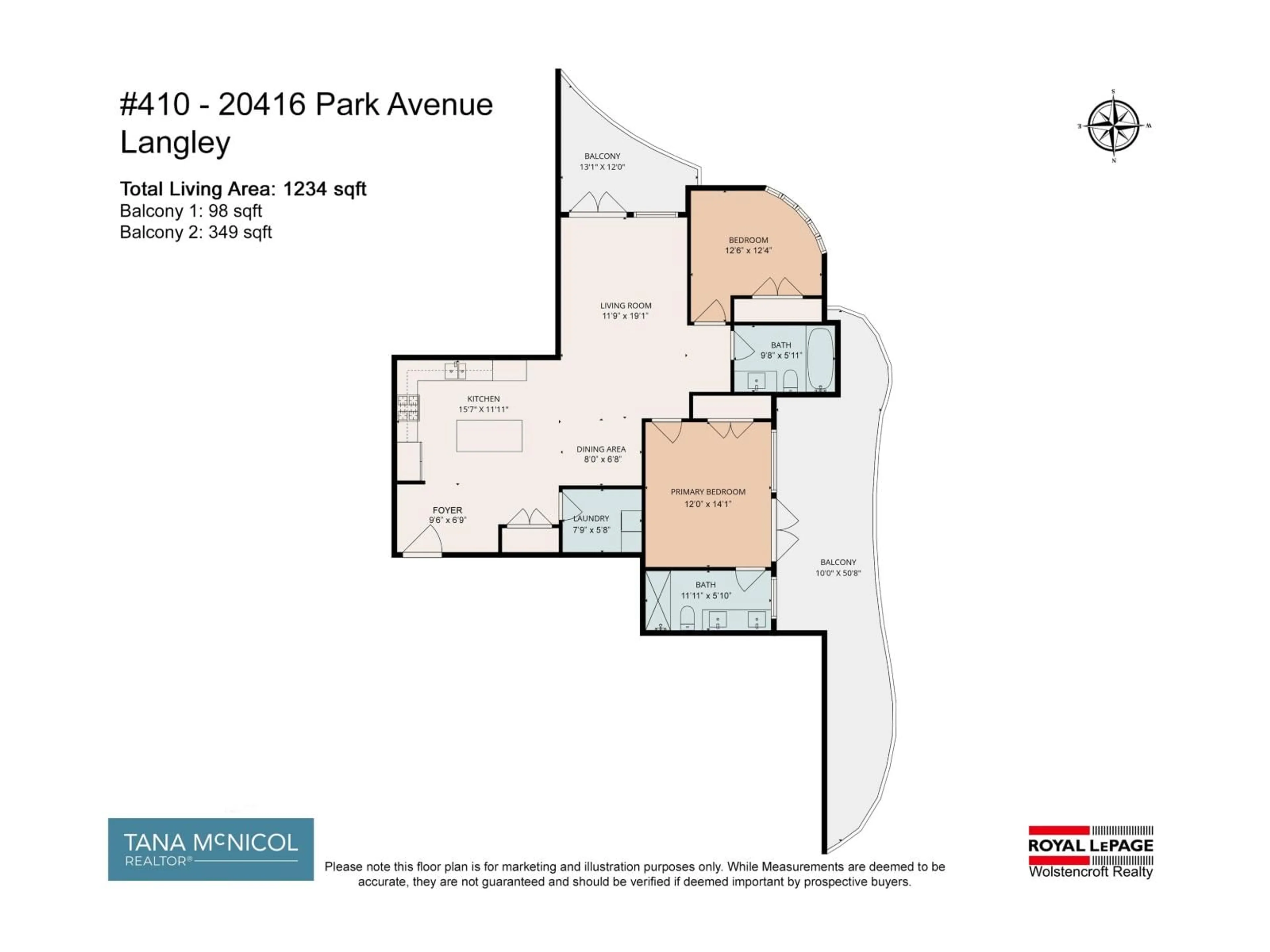 Floor plan for 410 - 20416 PARK, Langley British Columbia V3A0N2