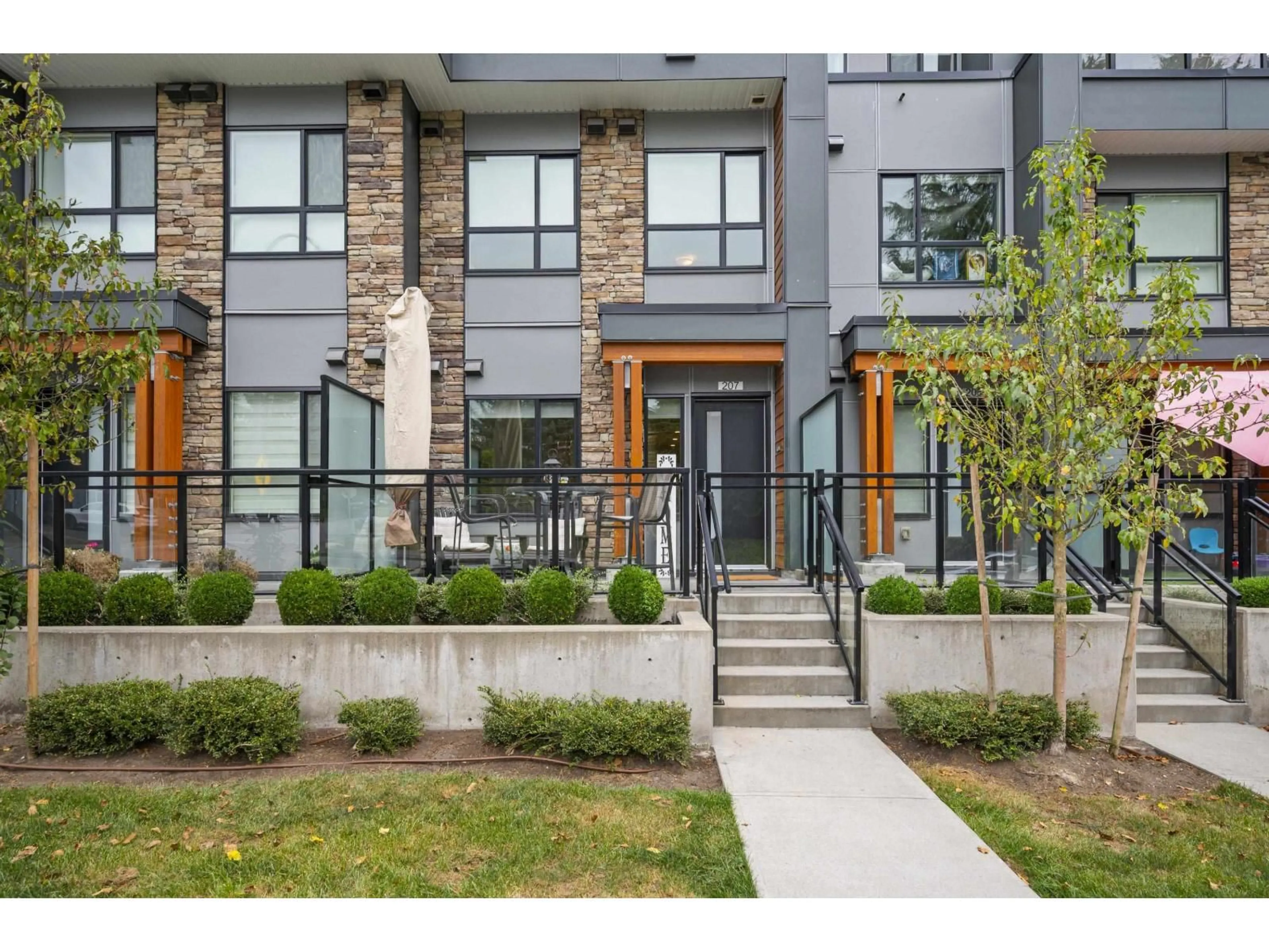 Home with brick exterior material, street for 207 - 6950 NICHOLSON, Delta British Columbia V4E0A8