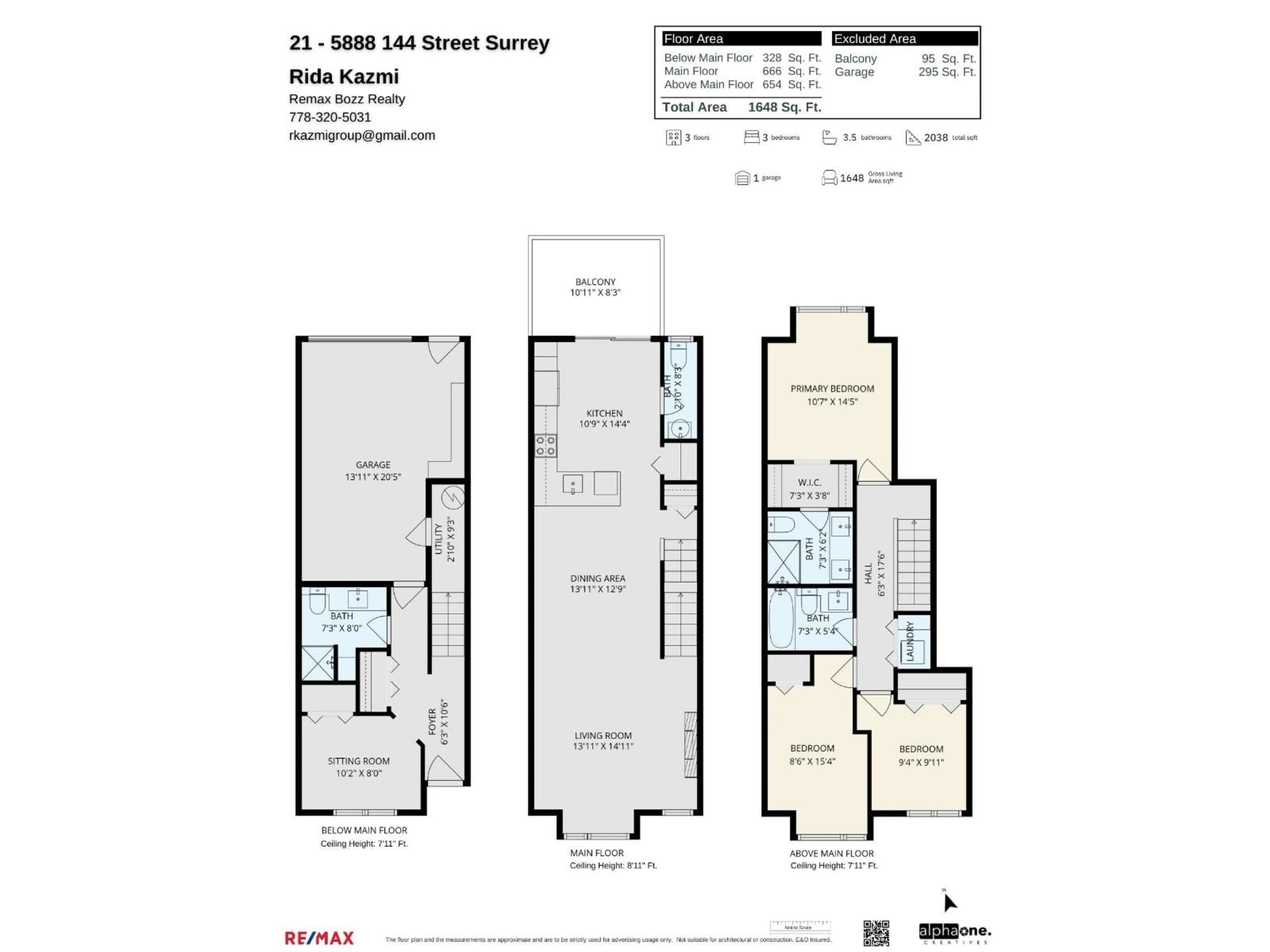 Floor plan for 21 - 5888 144, Surrey British Columbia V3X0G8