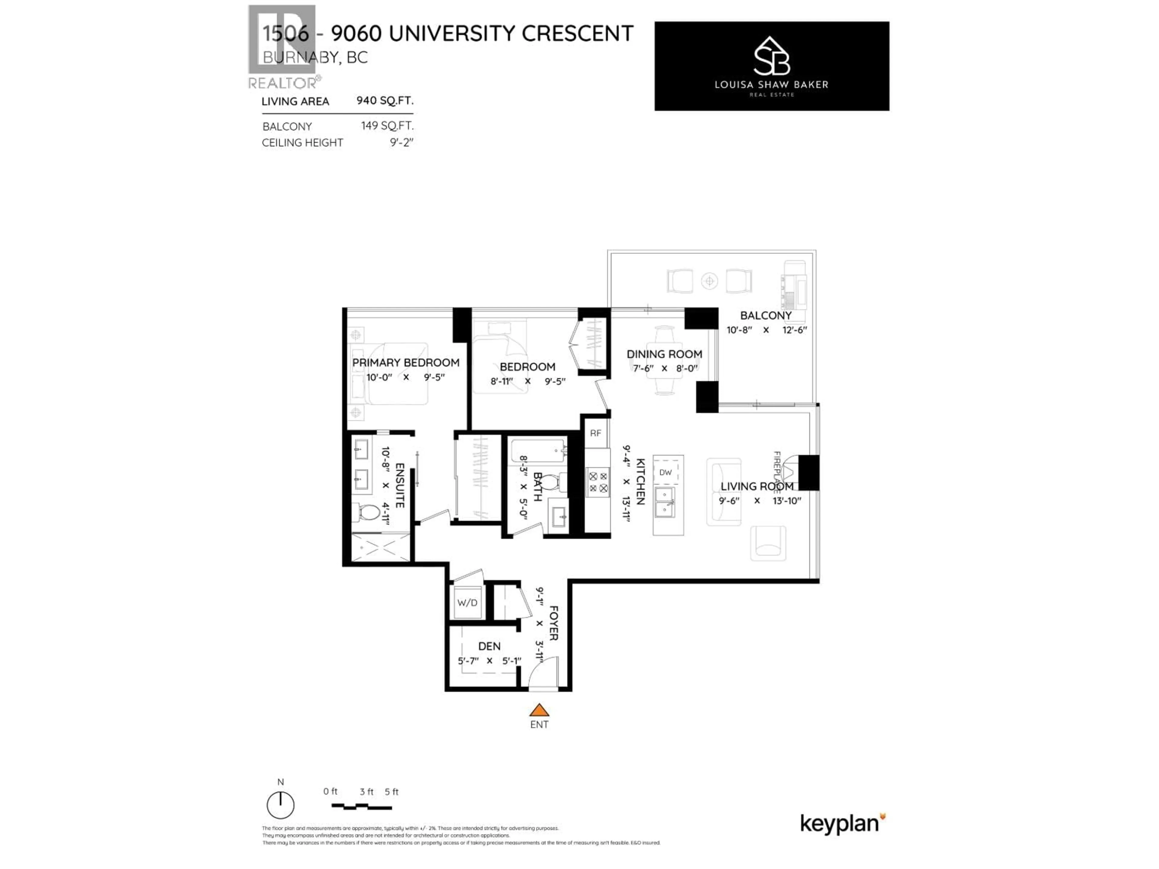 Floor plan for 1506 - 9060 UNIVERSITY CRESCENT, Burnaby British Columbia V5A0E1