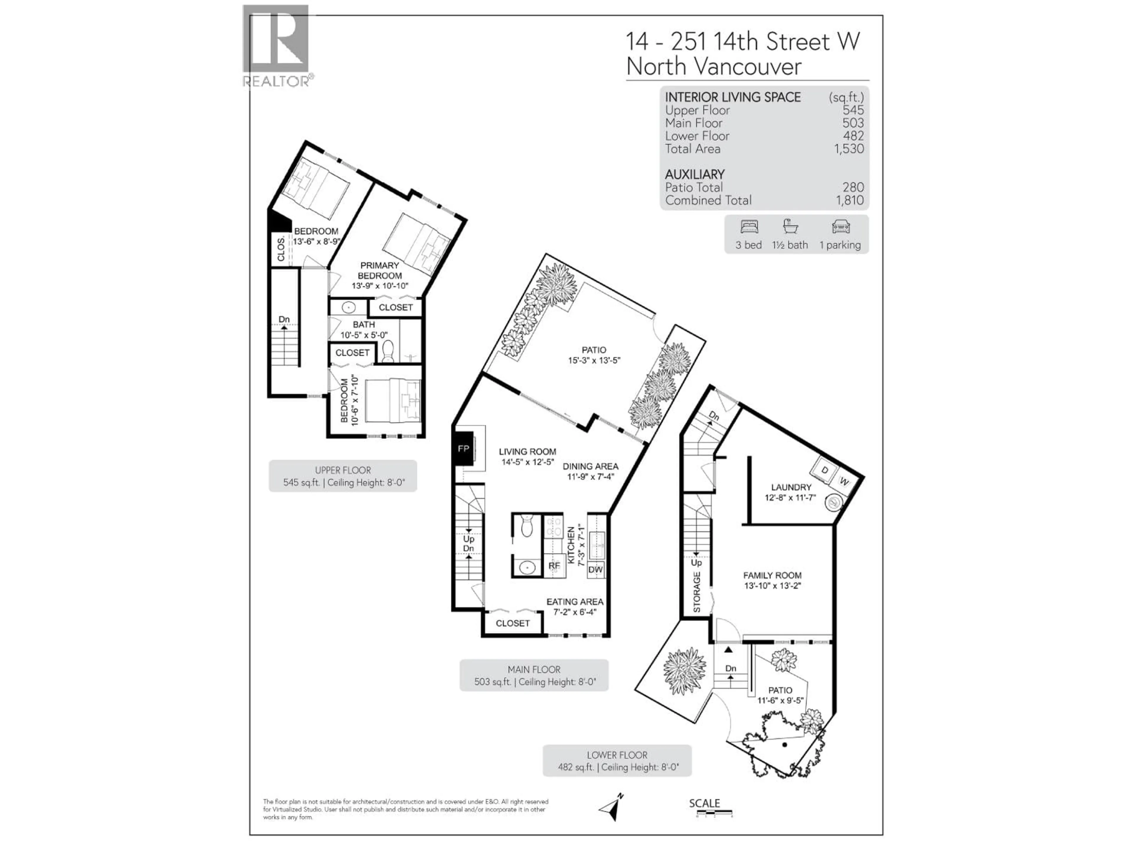 Floor plan for 14 - 251 14TH STREET, North Vancouver British Columbia V7M1P4