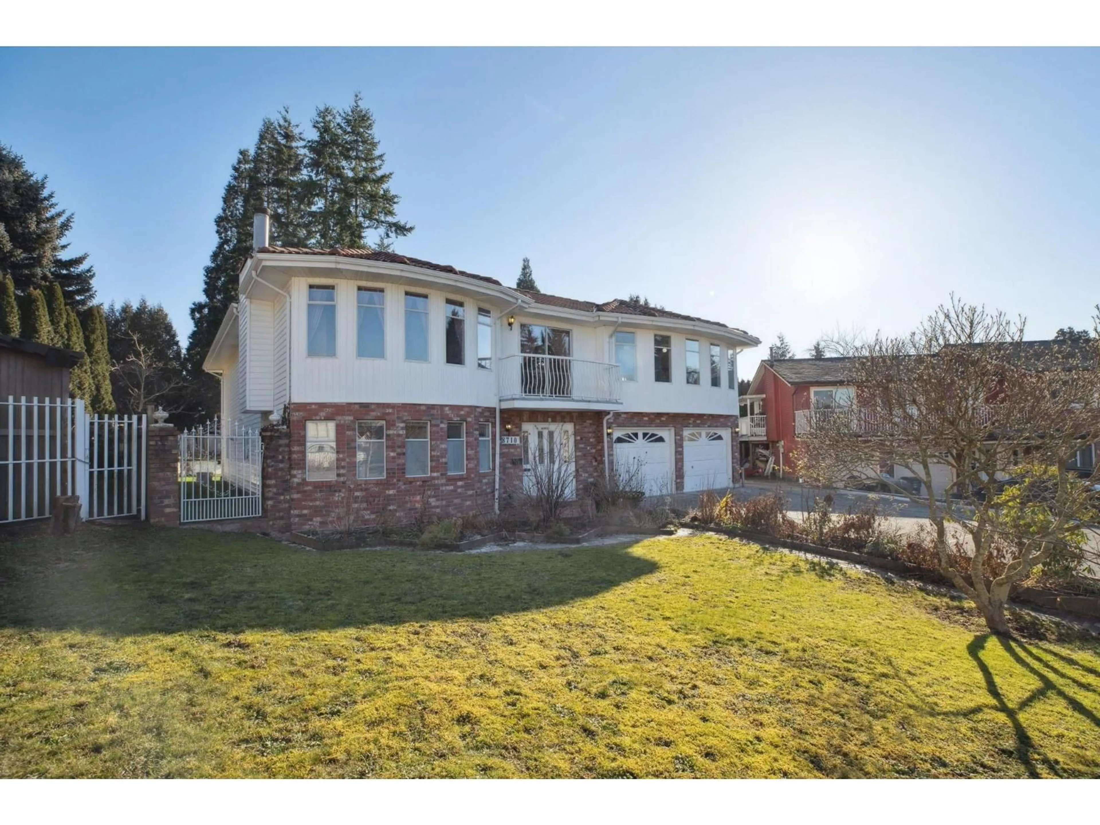 A pic from outside/outdoor area/front of a property/back of a property/a pic from drone, street for 8710 151, Surrey British Columbia V3S6E1