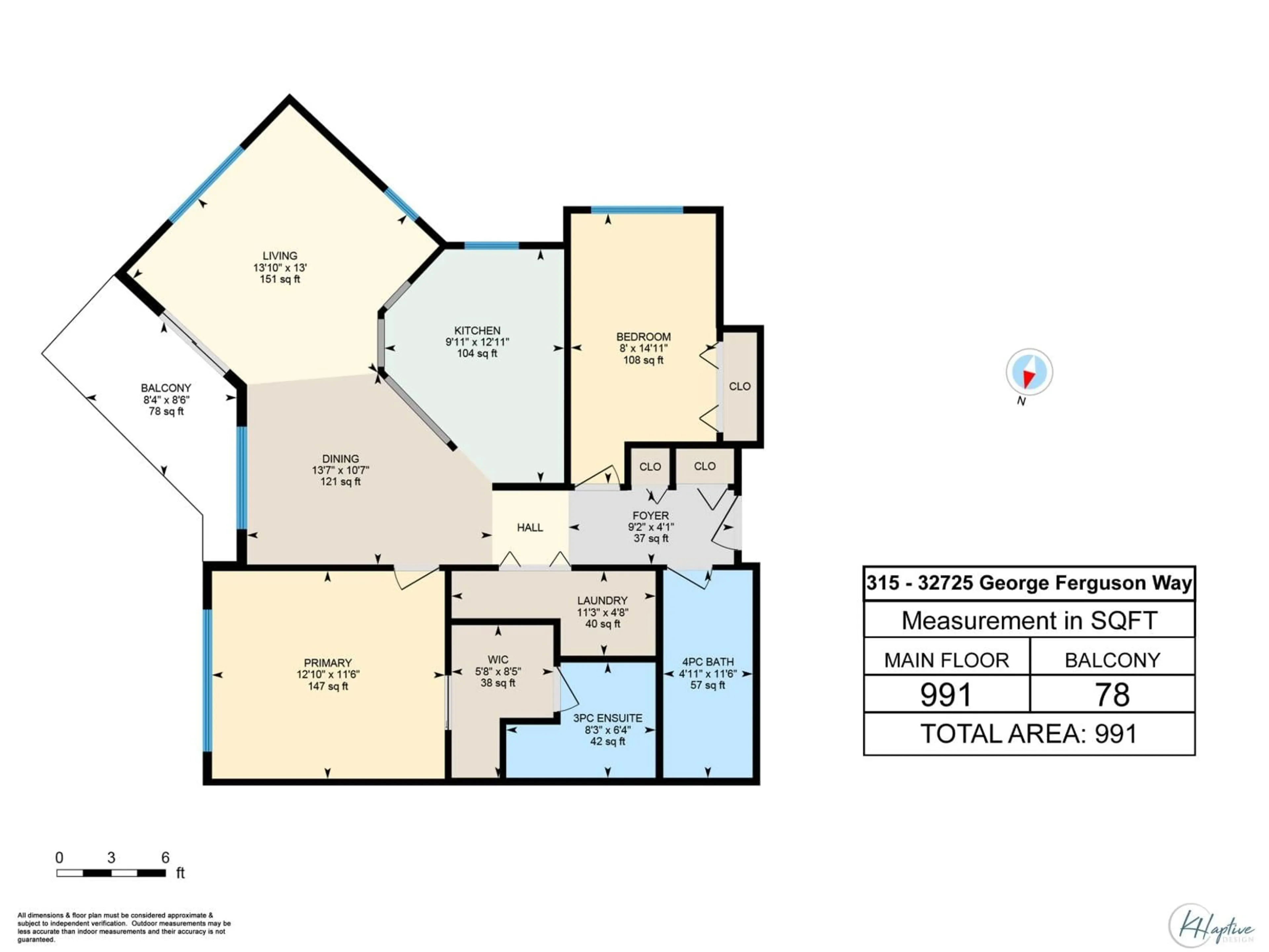 Floor plan for 315 - 32725 GEORGE FERGUSON, Abbotsford British Columbia V2T5M5