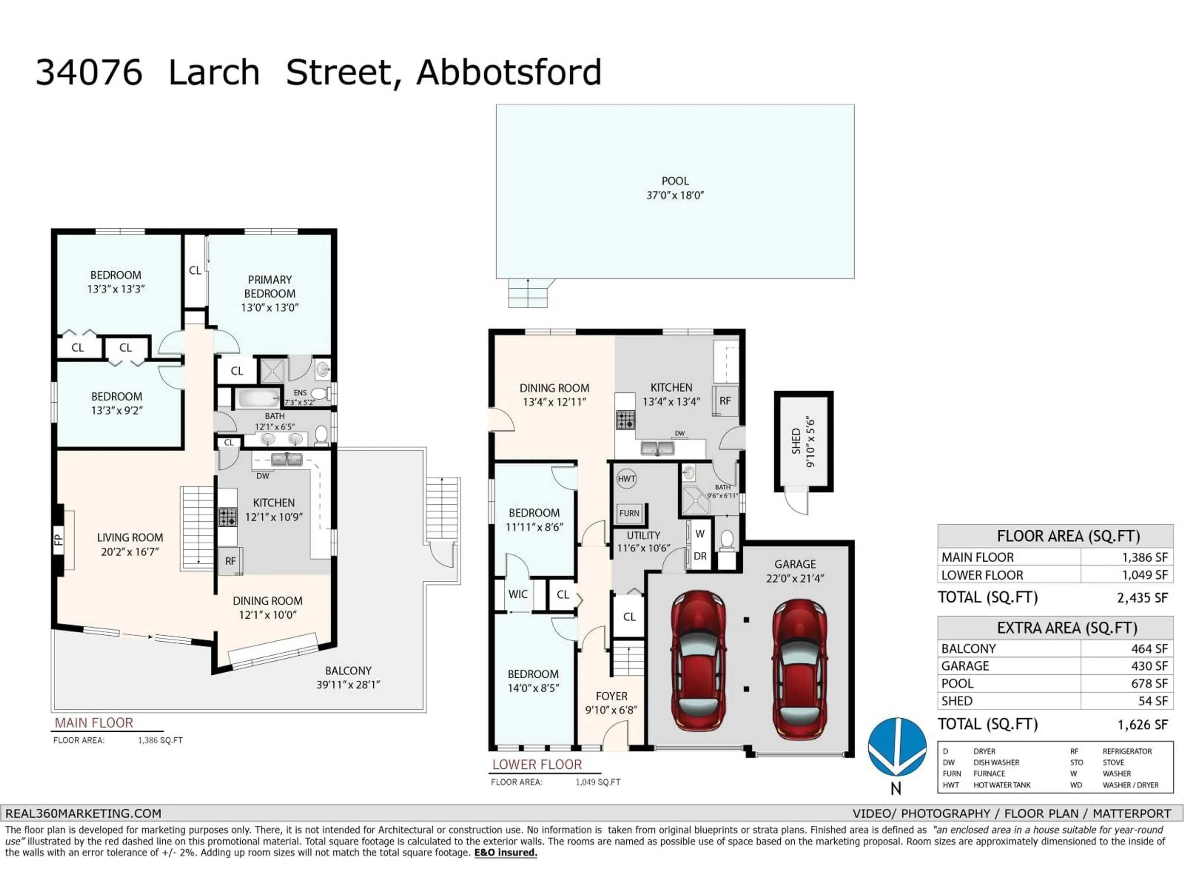 Floor plan for 34076 LARCH, Abbotsford British Columbia V2S2P5
