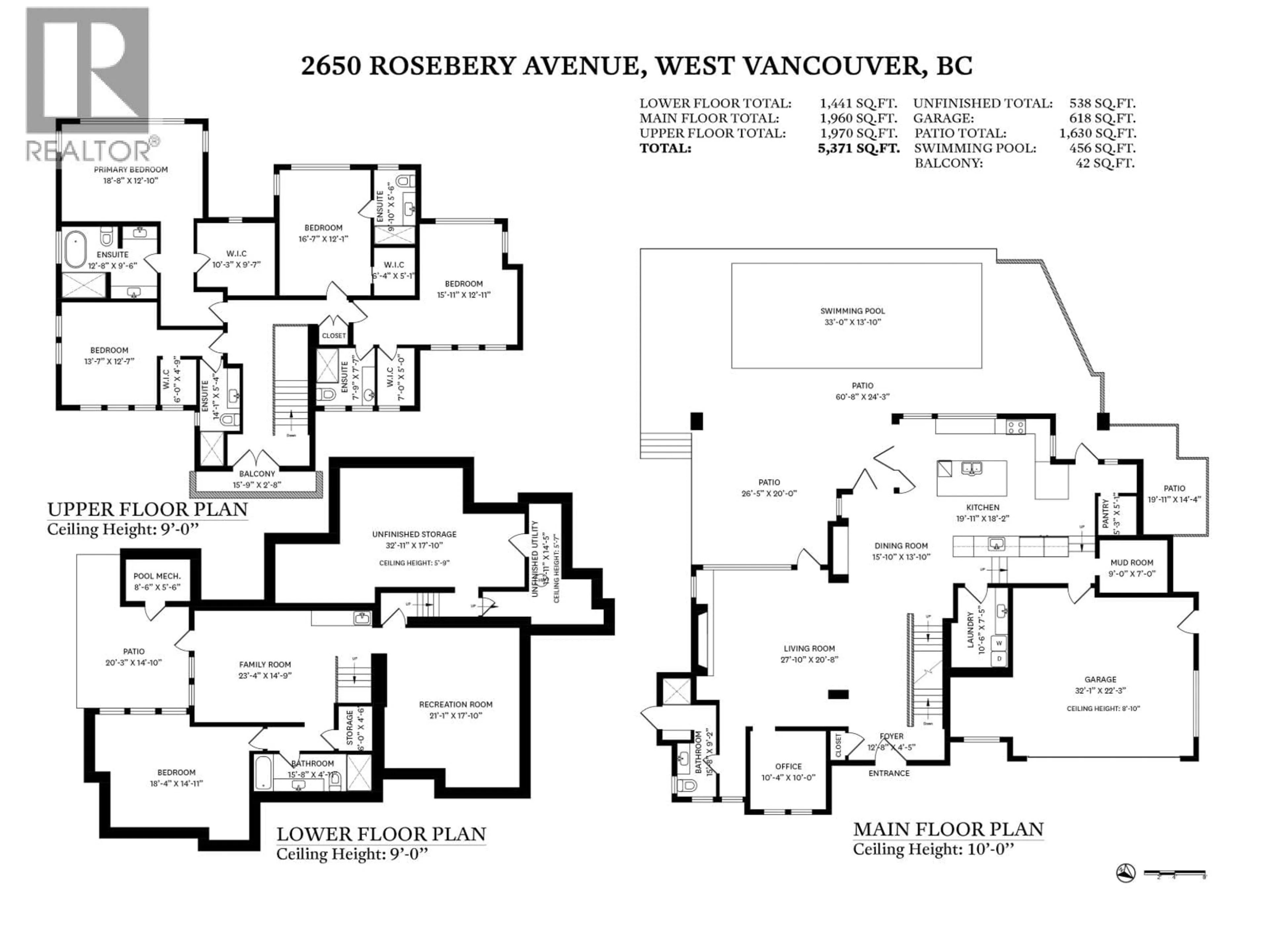 Floor plan for 2650 ROSEBERY AVENUE, West Vancouver British Columbia V7V3A2