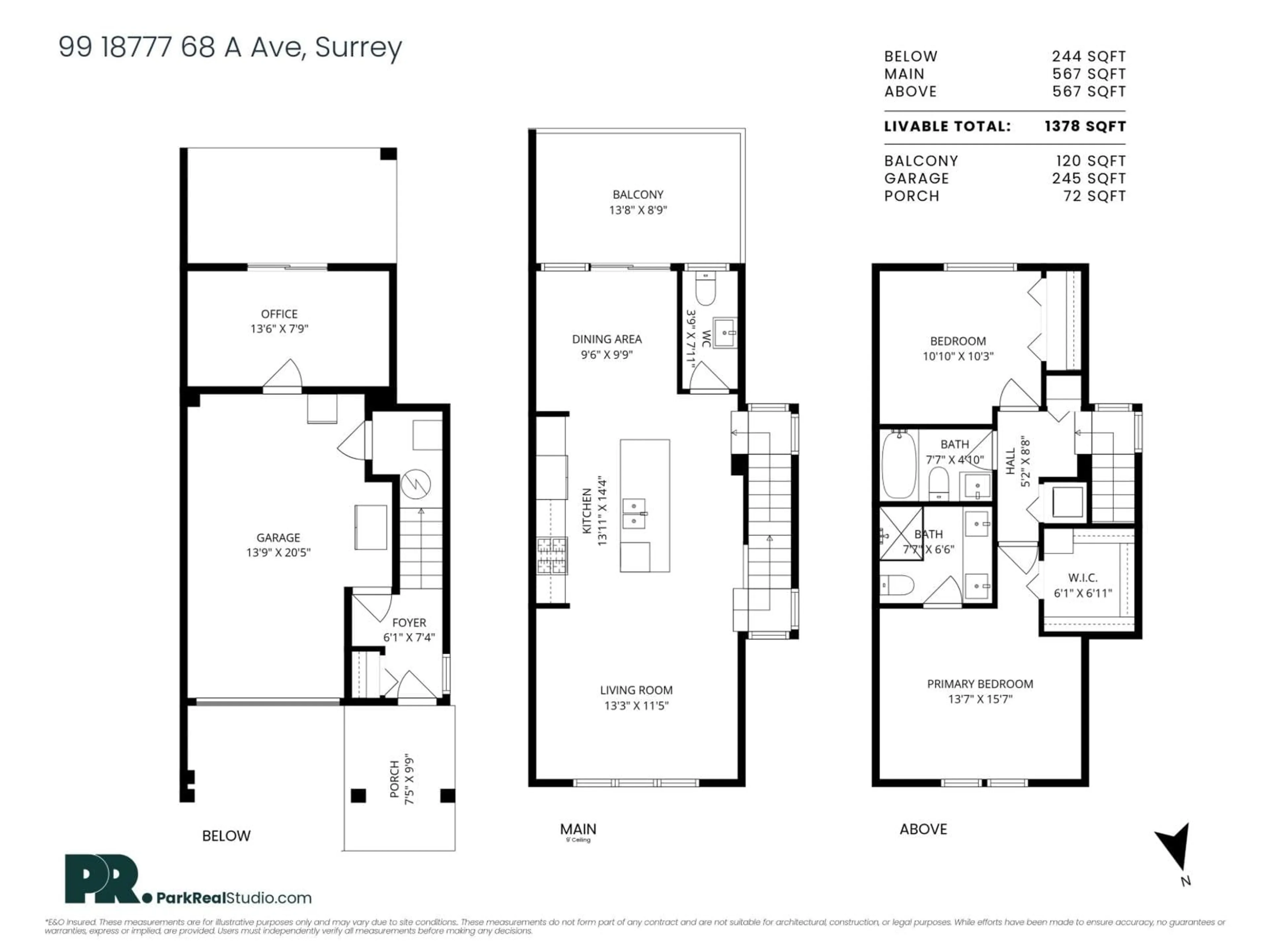 Floor plan for 99 - 18777 68A, Surrey British Columbia V4N0Z7