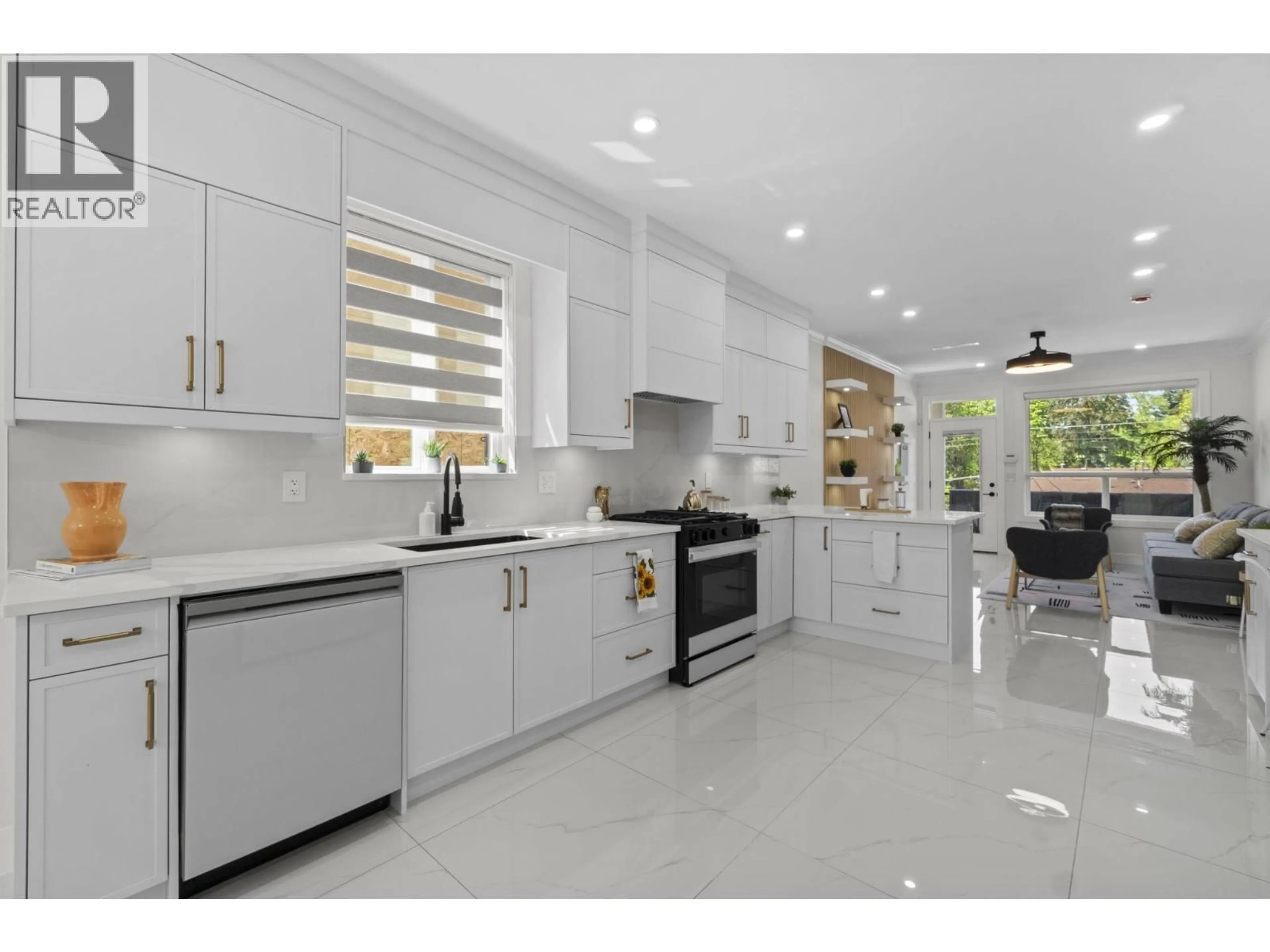 Contemporary kitchen, ceramic/tile floor for 8073 18TH AVENUE, Burnaby British Columbia V3N1J9