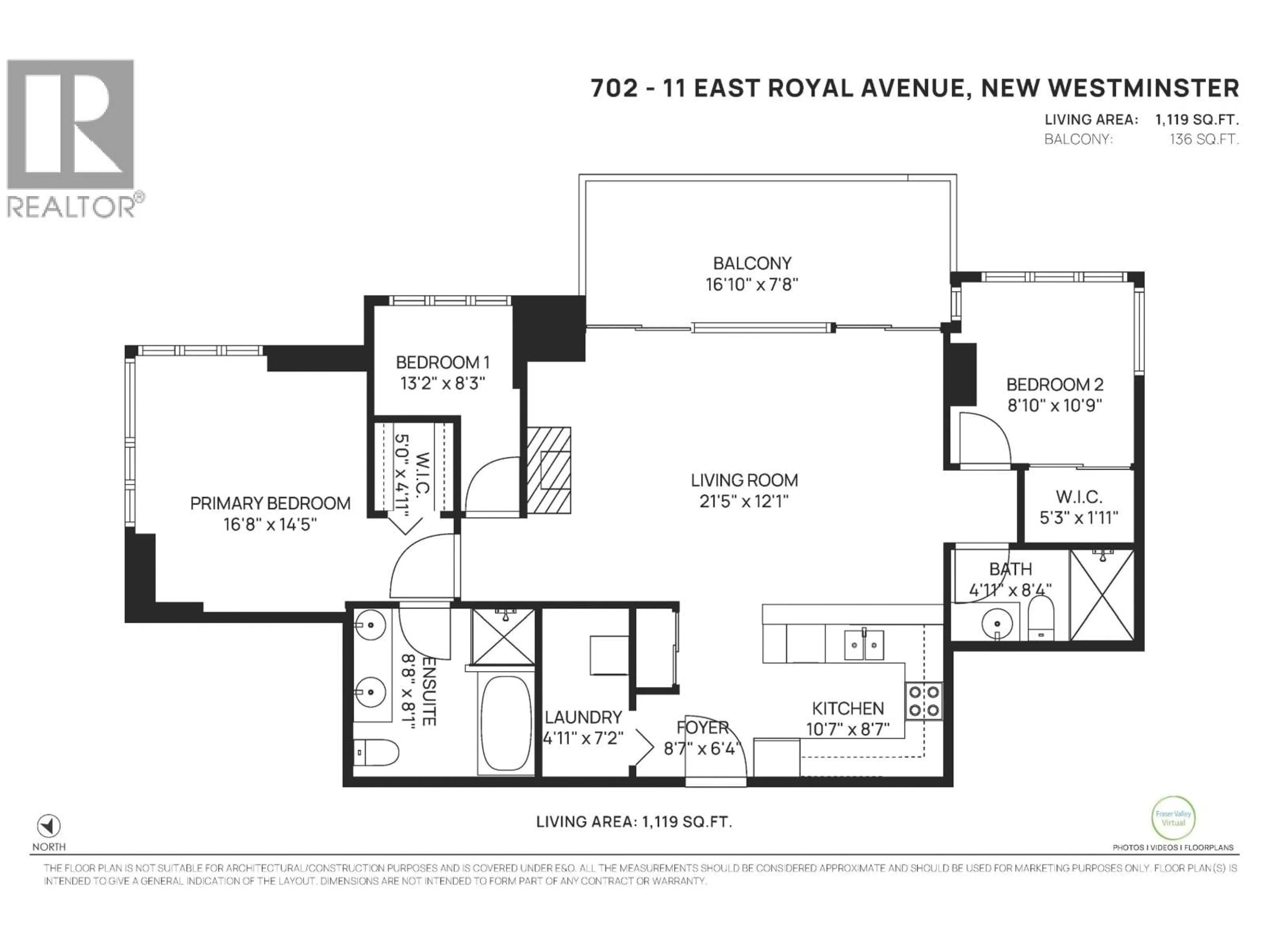 Floor plan for 702 - 11 ROYAL AVENUE, New Westminster British Columbia V3L0A8