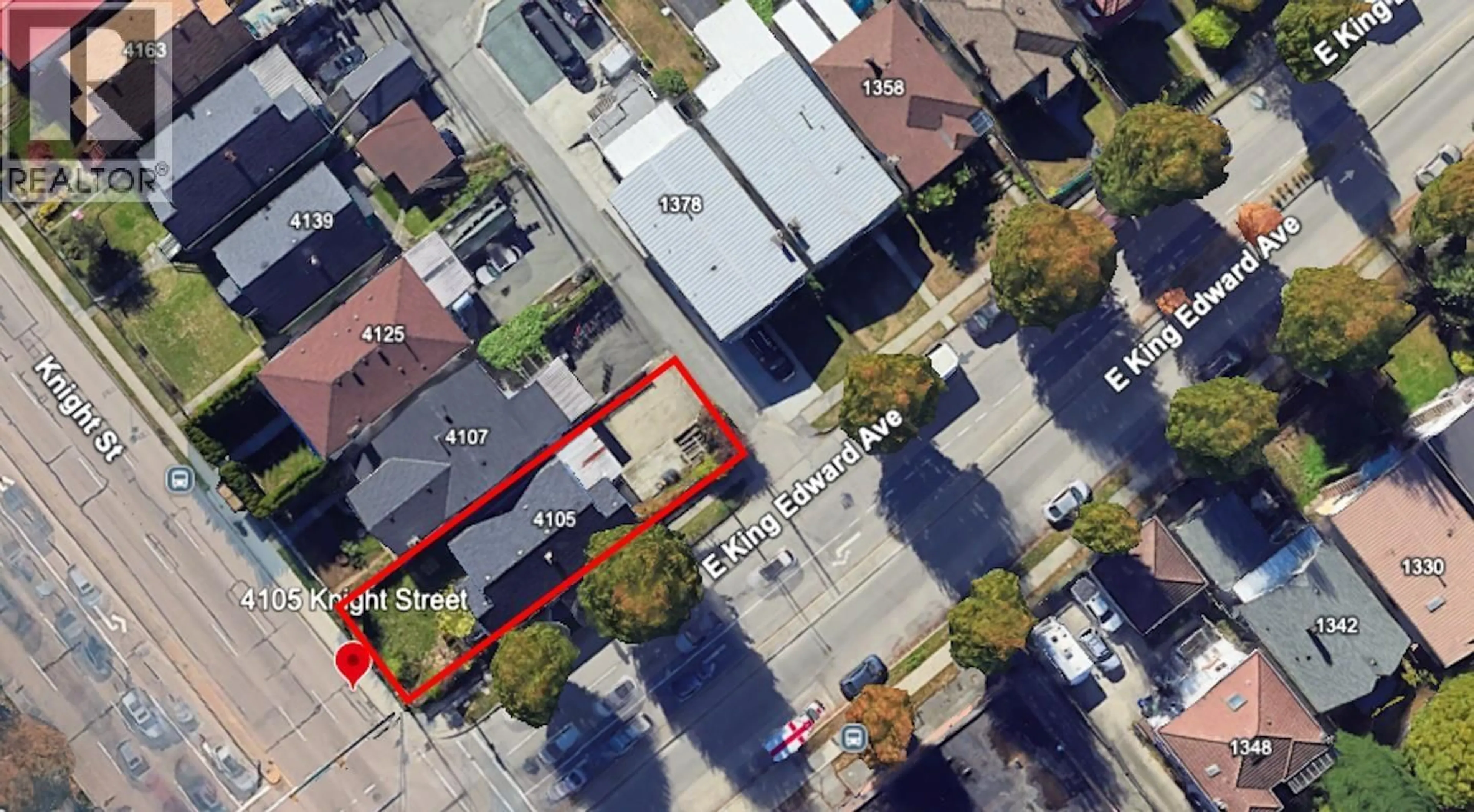 A pic from outside/outdoor area/front of a property/back of a property/a pic from drone, street for 4105 KNIGHT STREET, Vancouver British Columbia V5N3M1