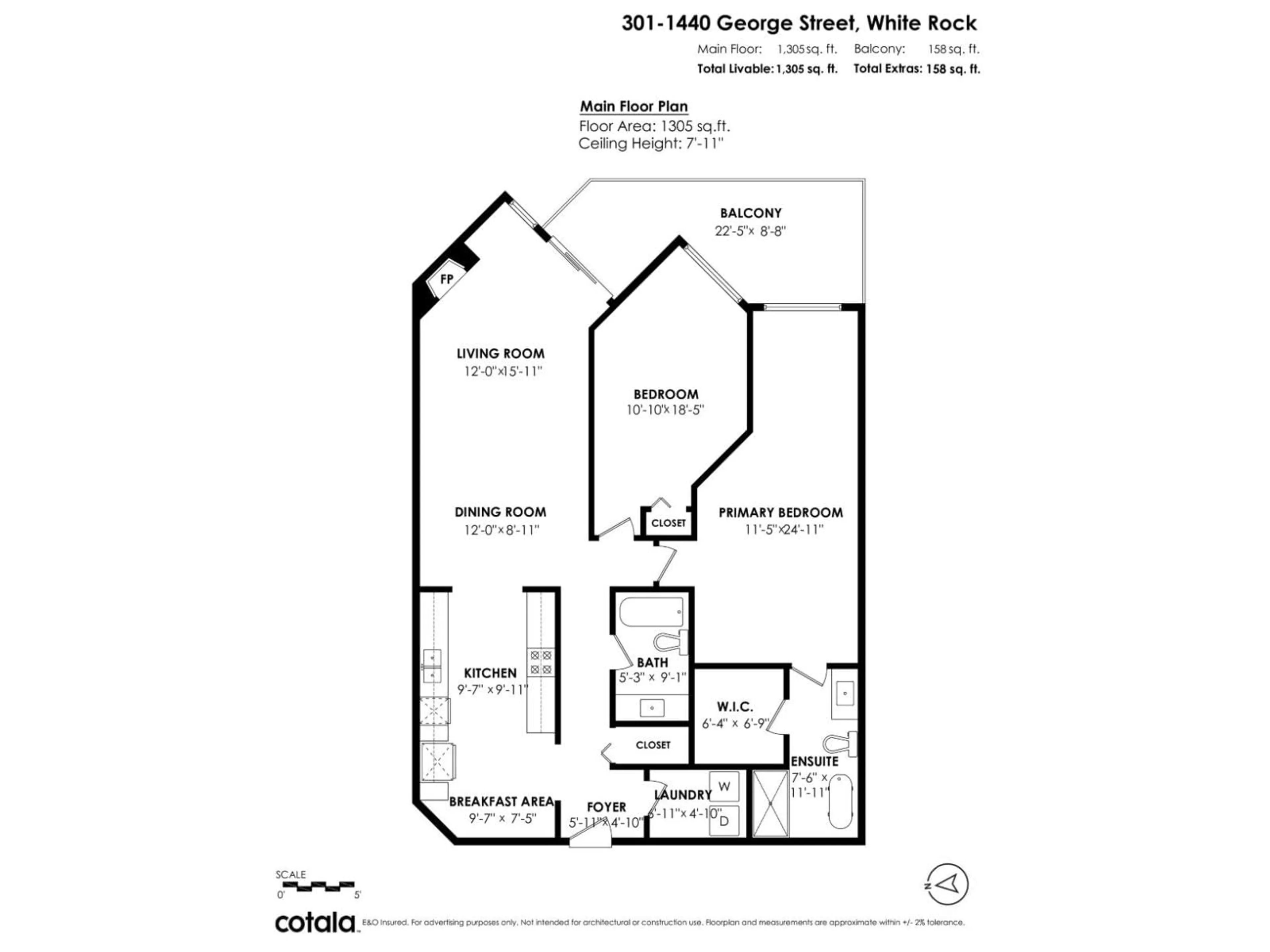 Floor plan for 301 - 1440 GEORGE, Surrey British Columbia V4B4A3