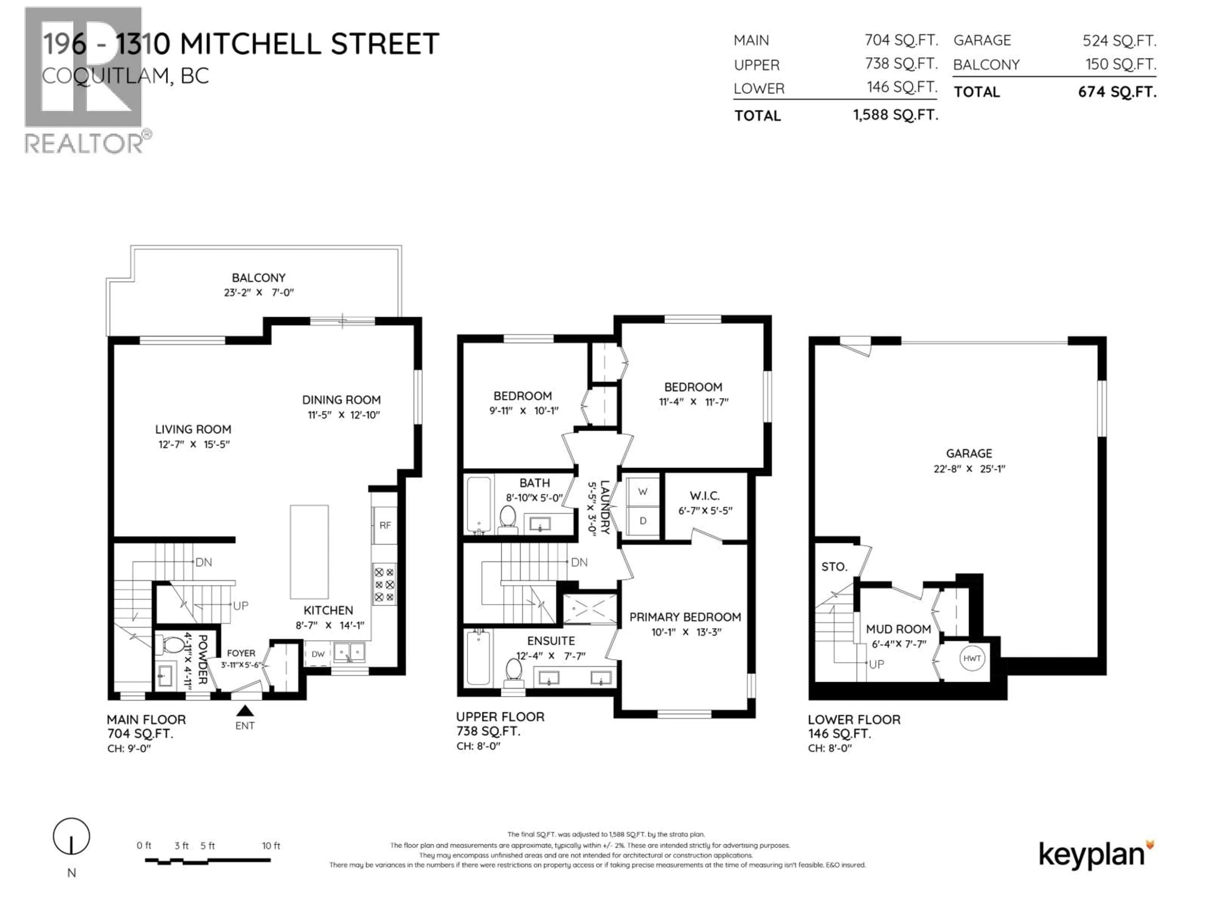 Floor plan for 196 - 1310 MITCHELL STREET, Coquitlam British Columbia V3E0T9