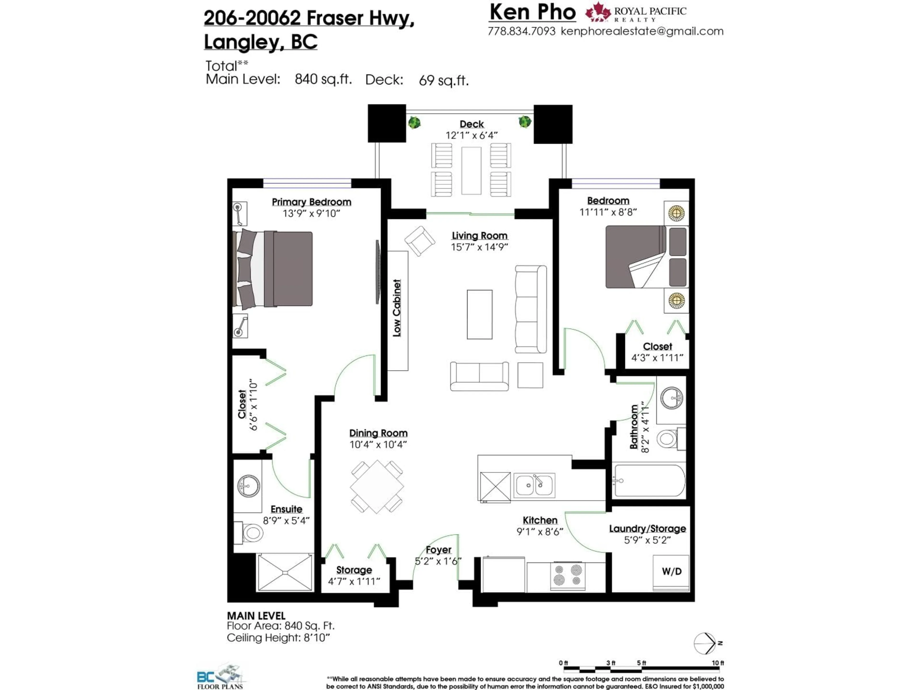 Floor plan for 206 - 20062 FRASER HIGHWAY, Langley British Columbia V3A0E6
