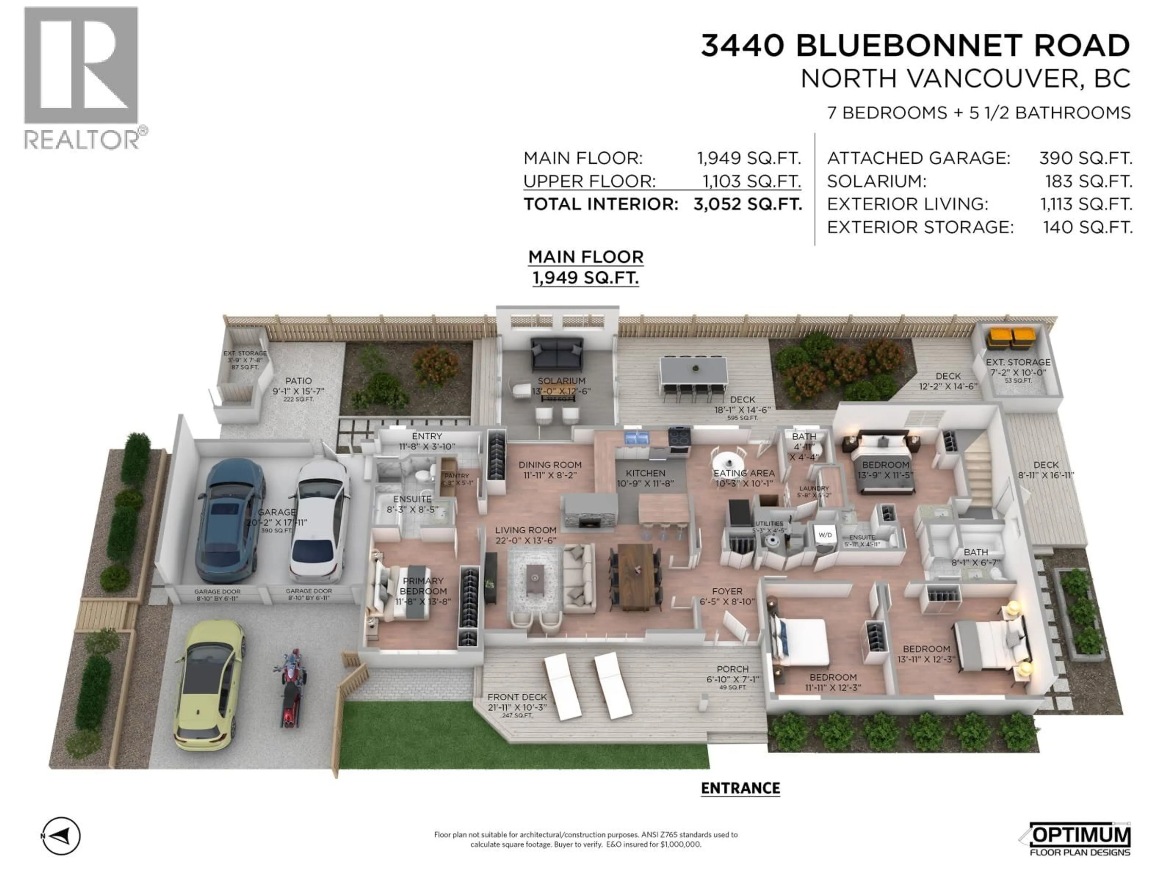 Floor plan for 3440 BLUEBONNET ROAD, North Vancouver British Columbia V7R4C8