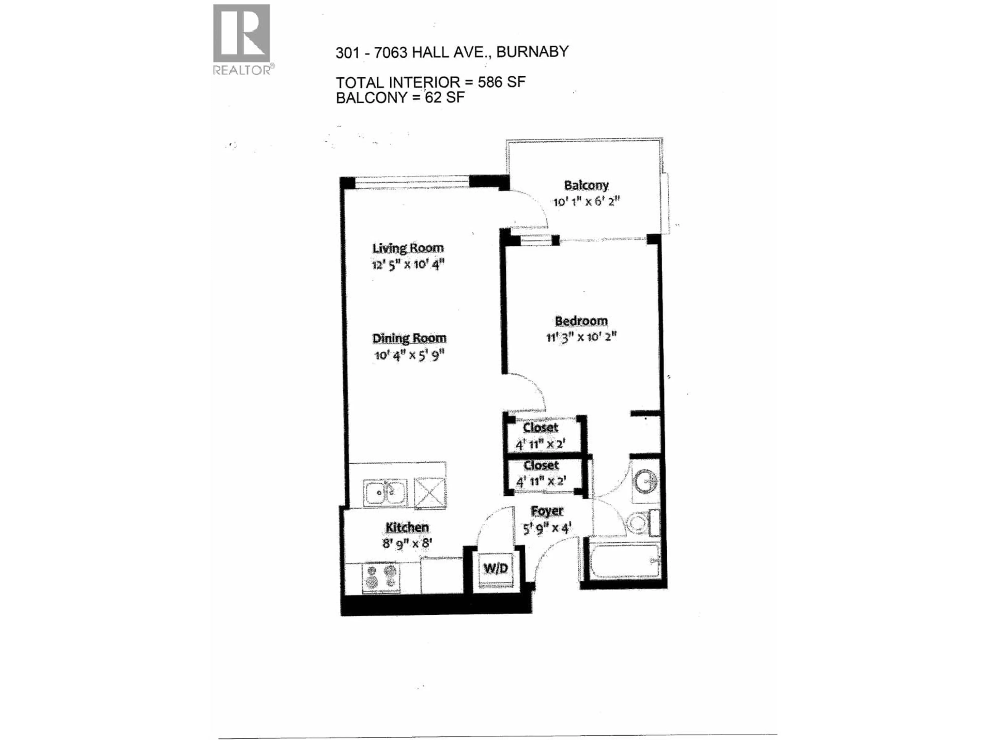 Floor plan for 301 - 7063 HALL AVENUE, Burnaby British Columbia V5E0A5