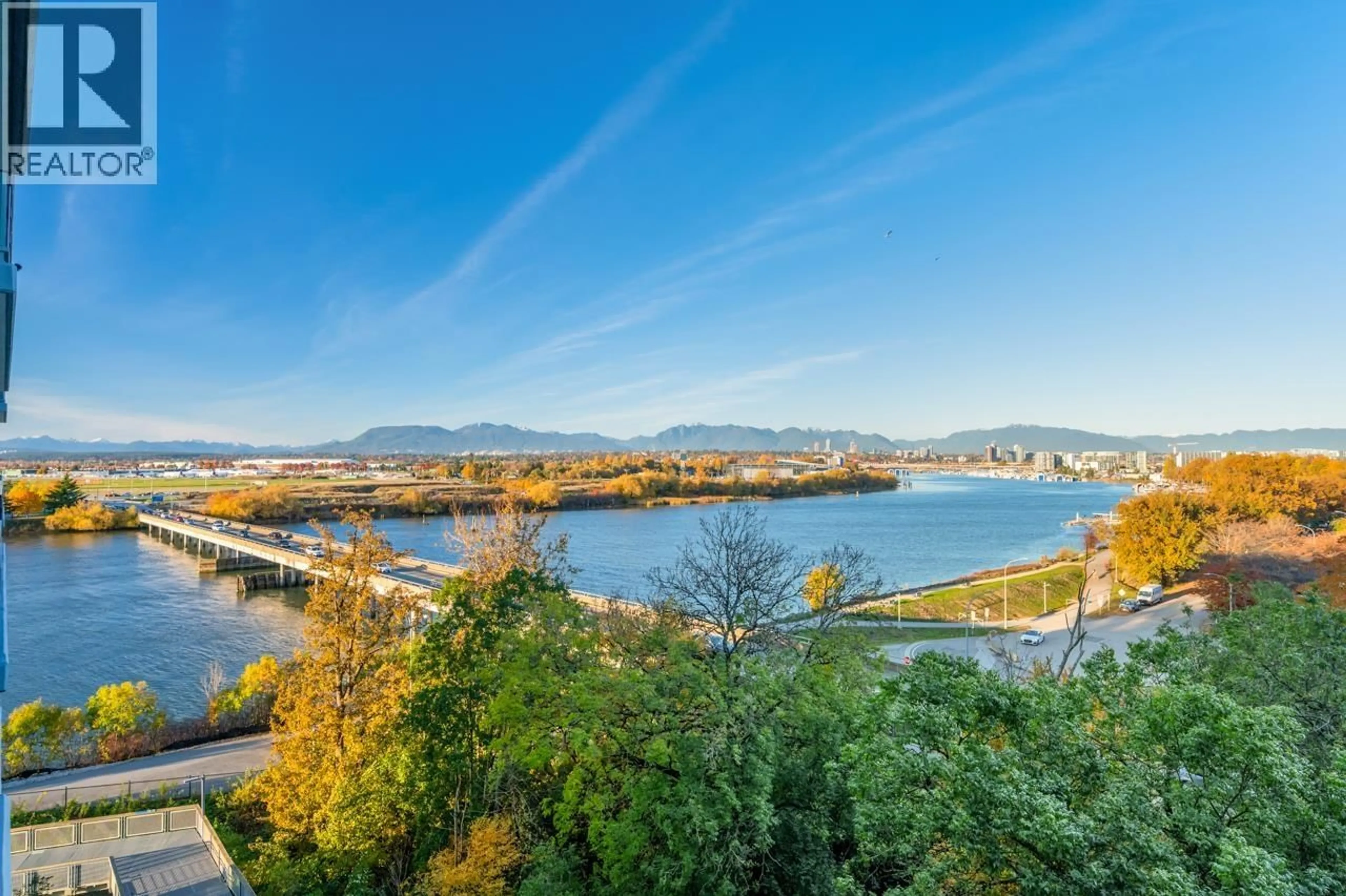 A pic from outside/outdoor area/front of a property/back of a property/a pic from drone, water/lake/river/ocean view for 604 - 6833 PEARSON WAY, Richmond British Columbia V7C0E8