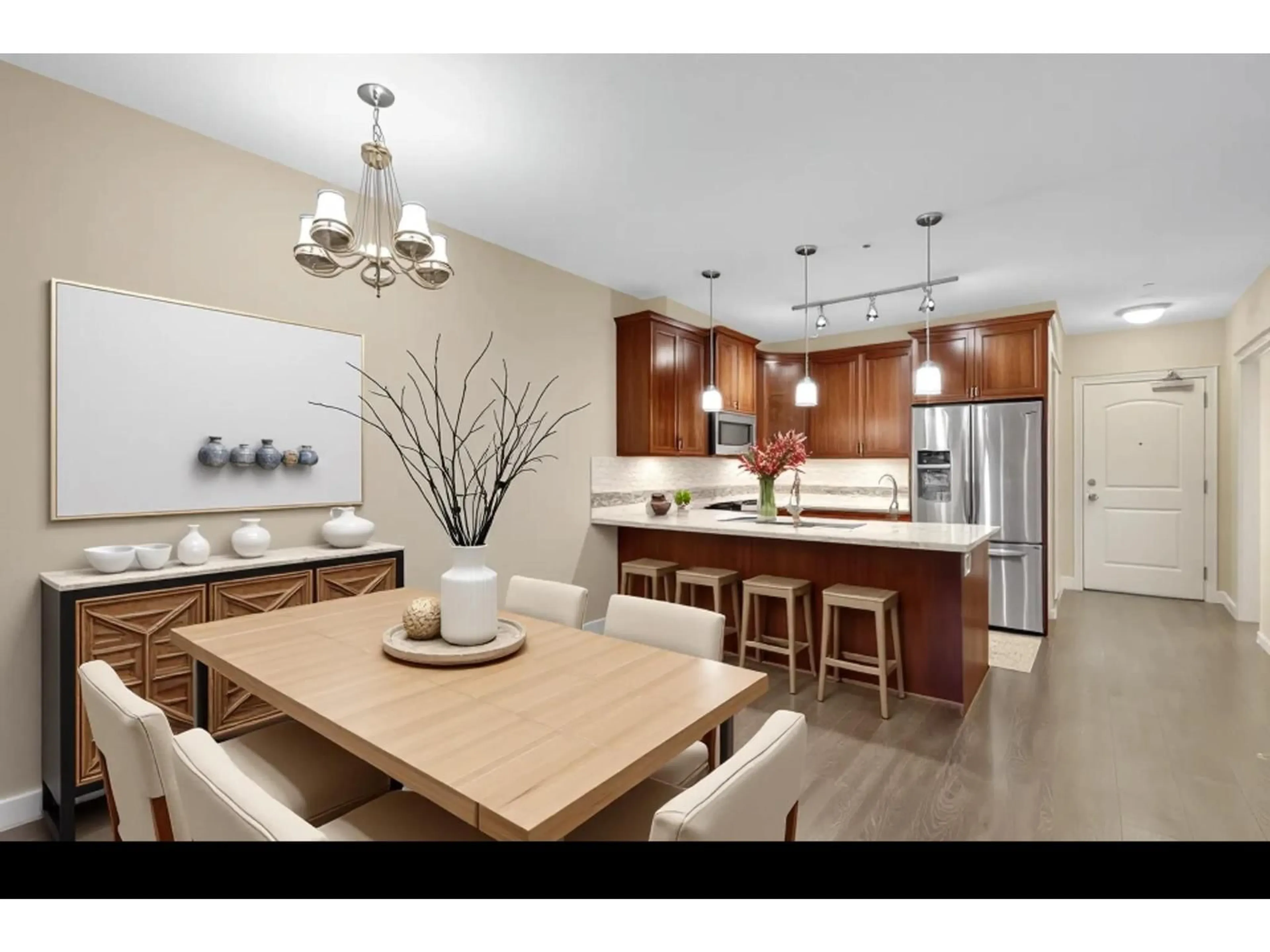 Open concept kitchen, ceramic/tile floor for A107 - 20716 WILLOUGHBY TOWN CENTRE, Langley British Columbia V2Y3J7