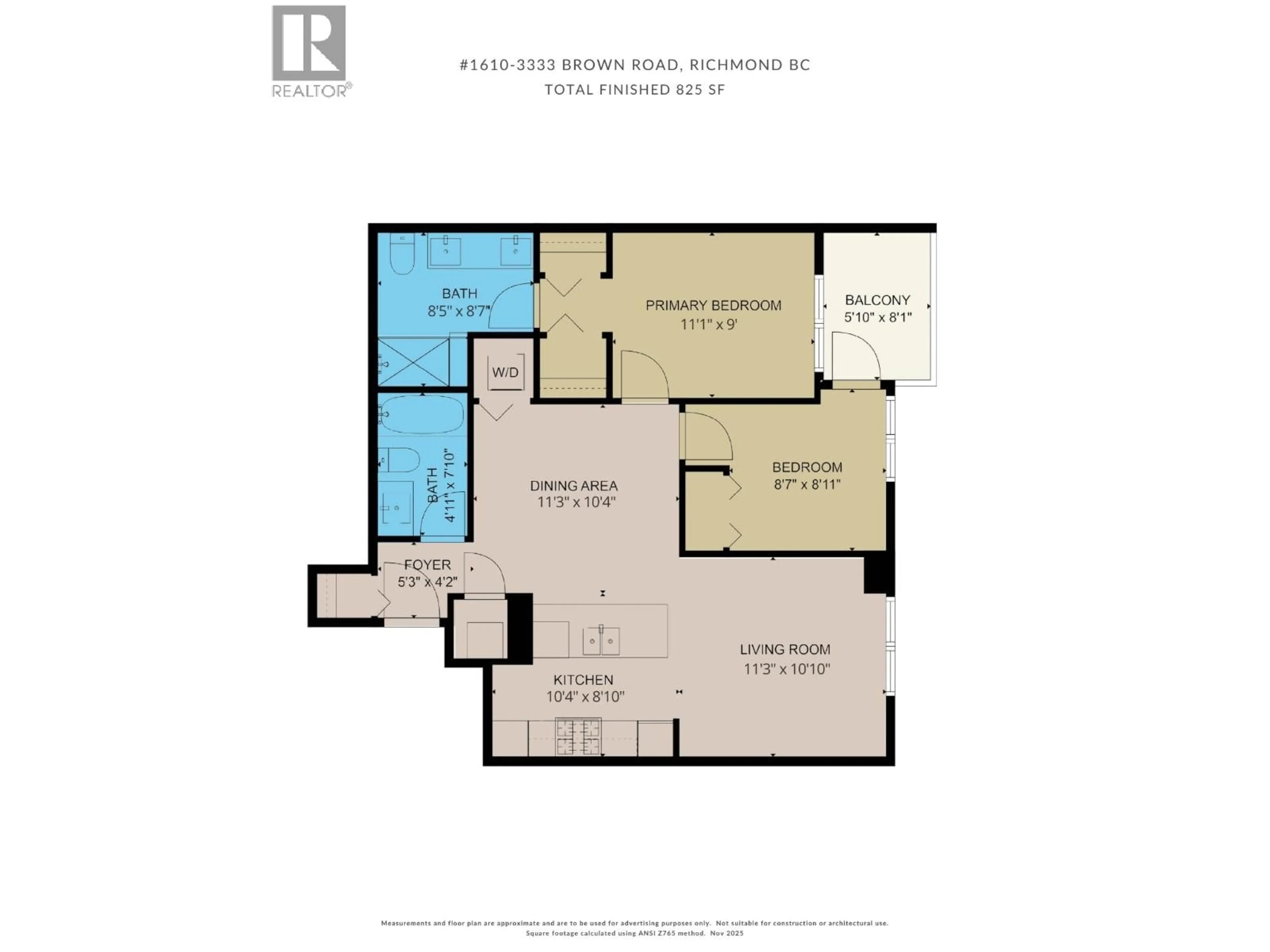 Floor plan for 1610 - 3333 BROWN ROAD, Richmond British Columbia V6X0P6