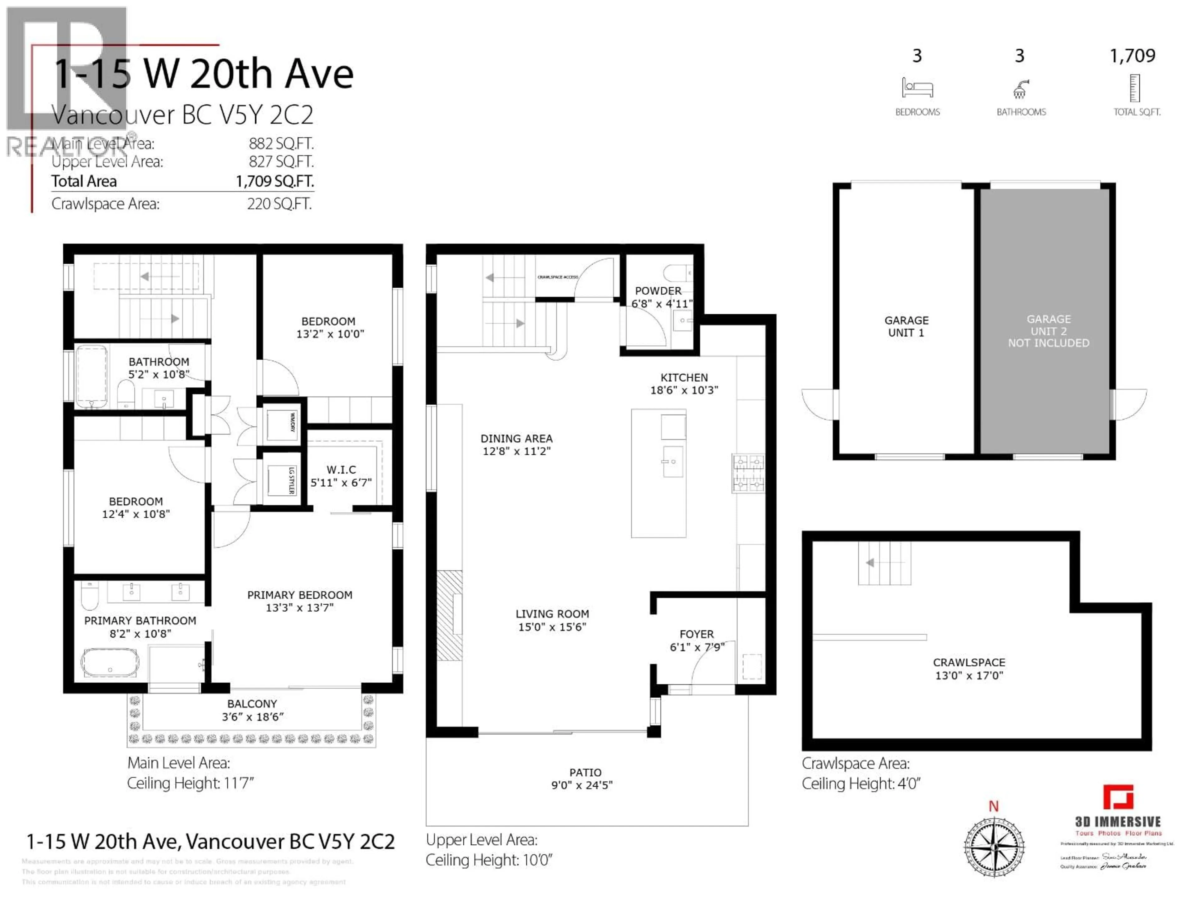 Floor plan for 1 - 15 20TH AVENUE, Vancouver British Columbia V5Y2C2