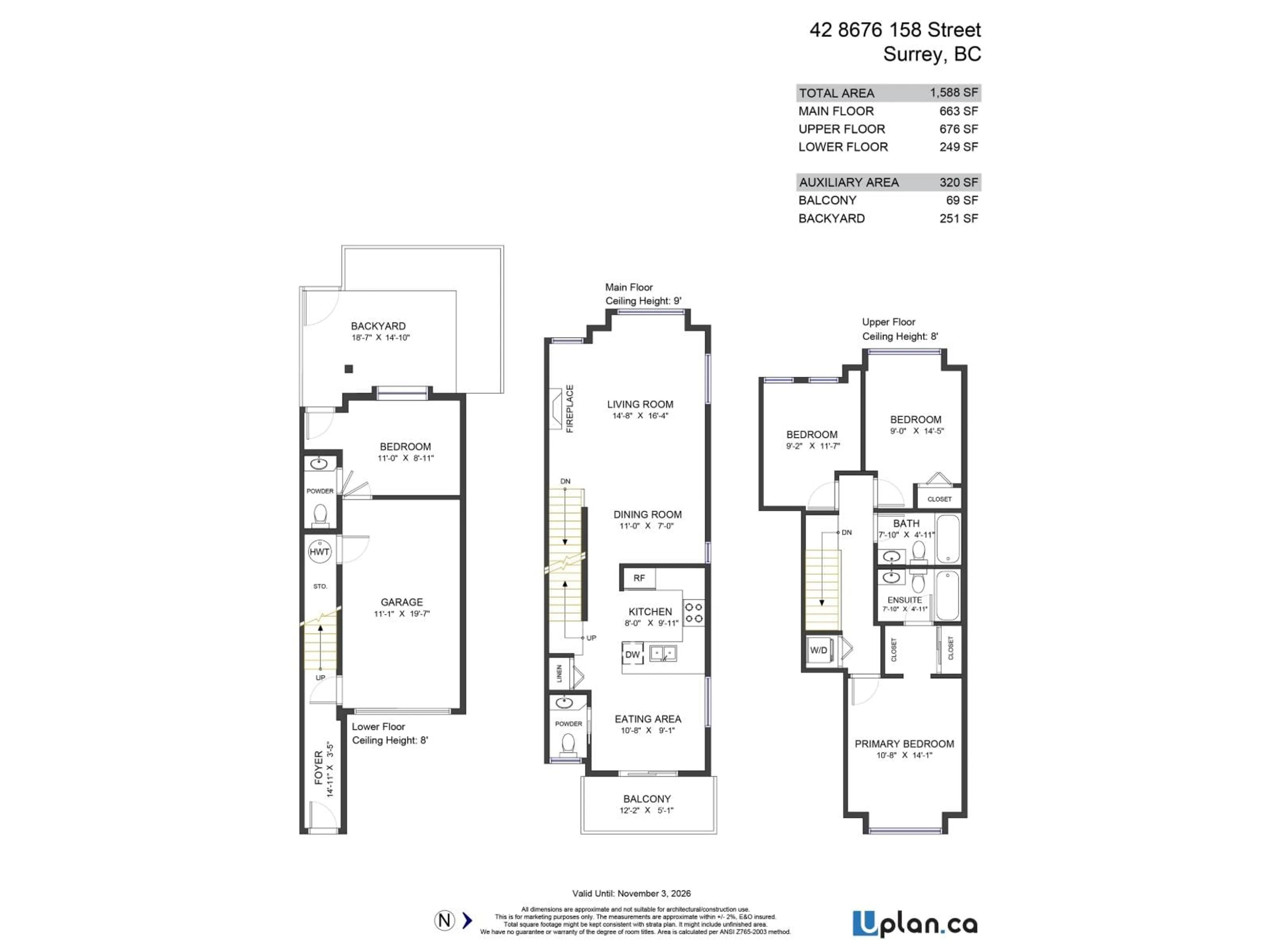 Floor plan for 42 - 8676 158 STREET, Surrey British Columbia V4N5W3