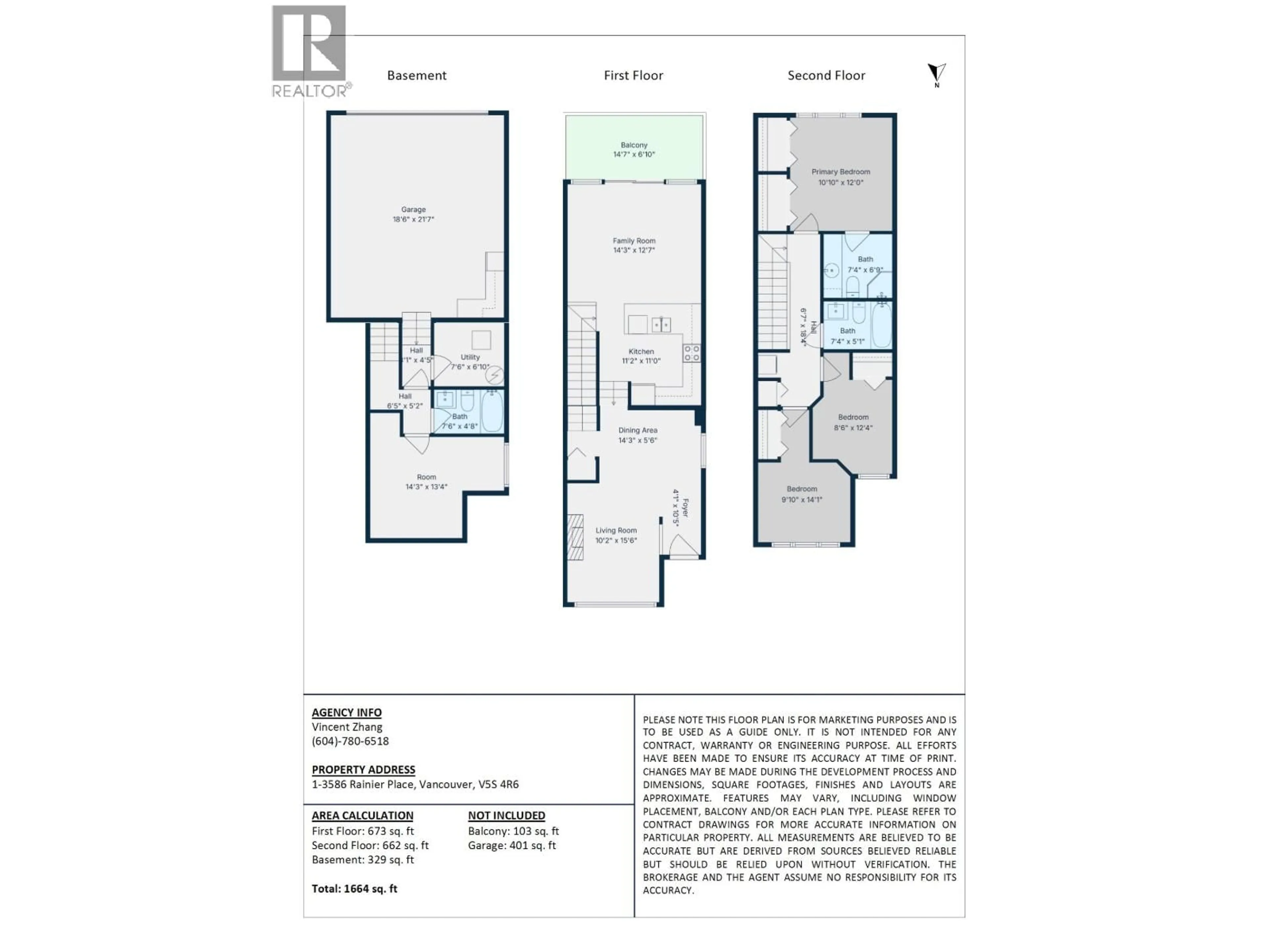 Floor plan for 1 - 3586 RAINIER PLACE, Vancouver British Columbia V5S4T3