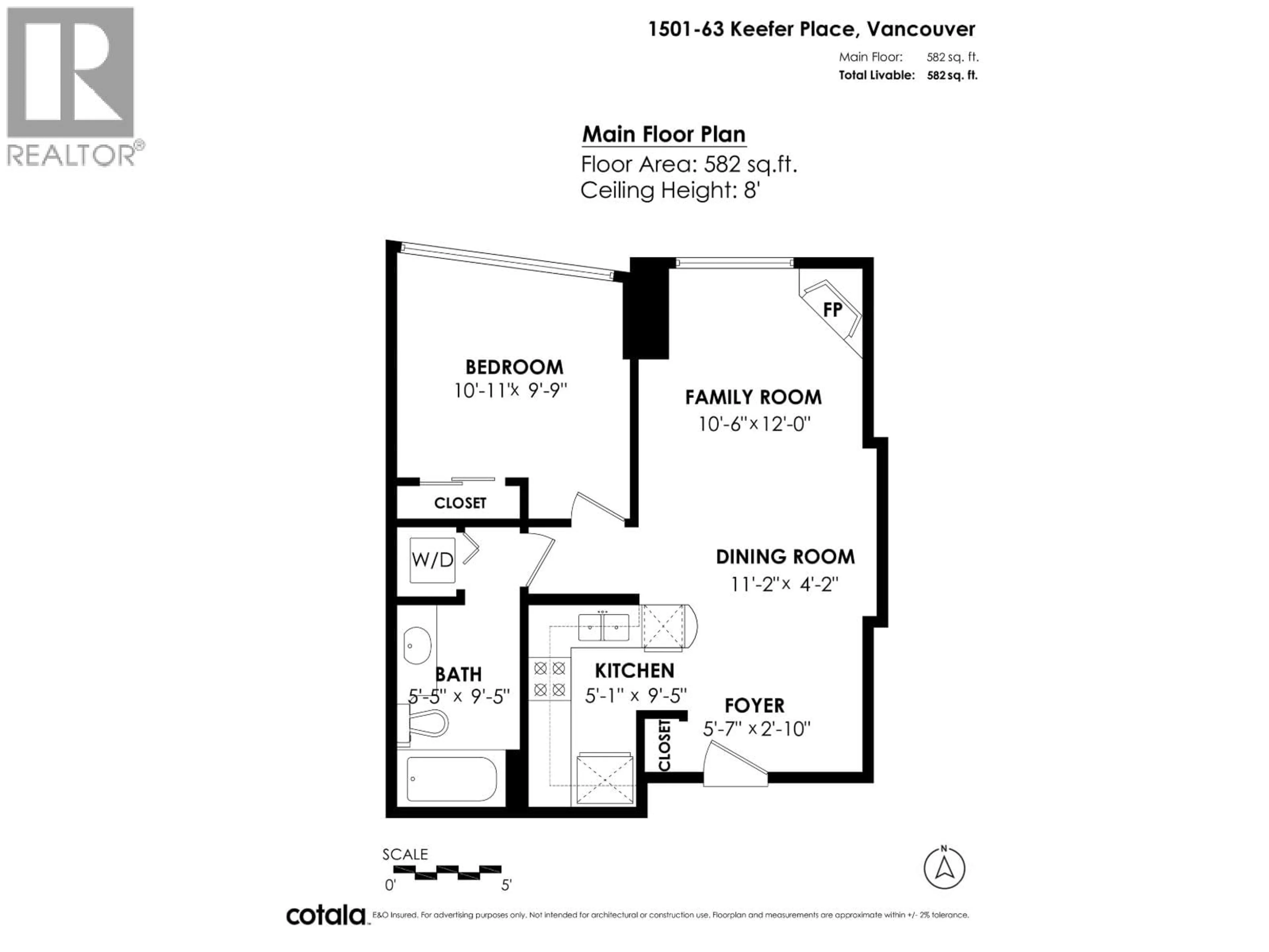 Floor plan for 1501 - 63 KEEFER PLACE, Vancouver British Columbia V6B6N6