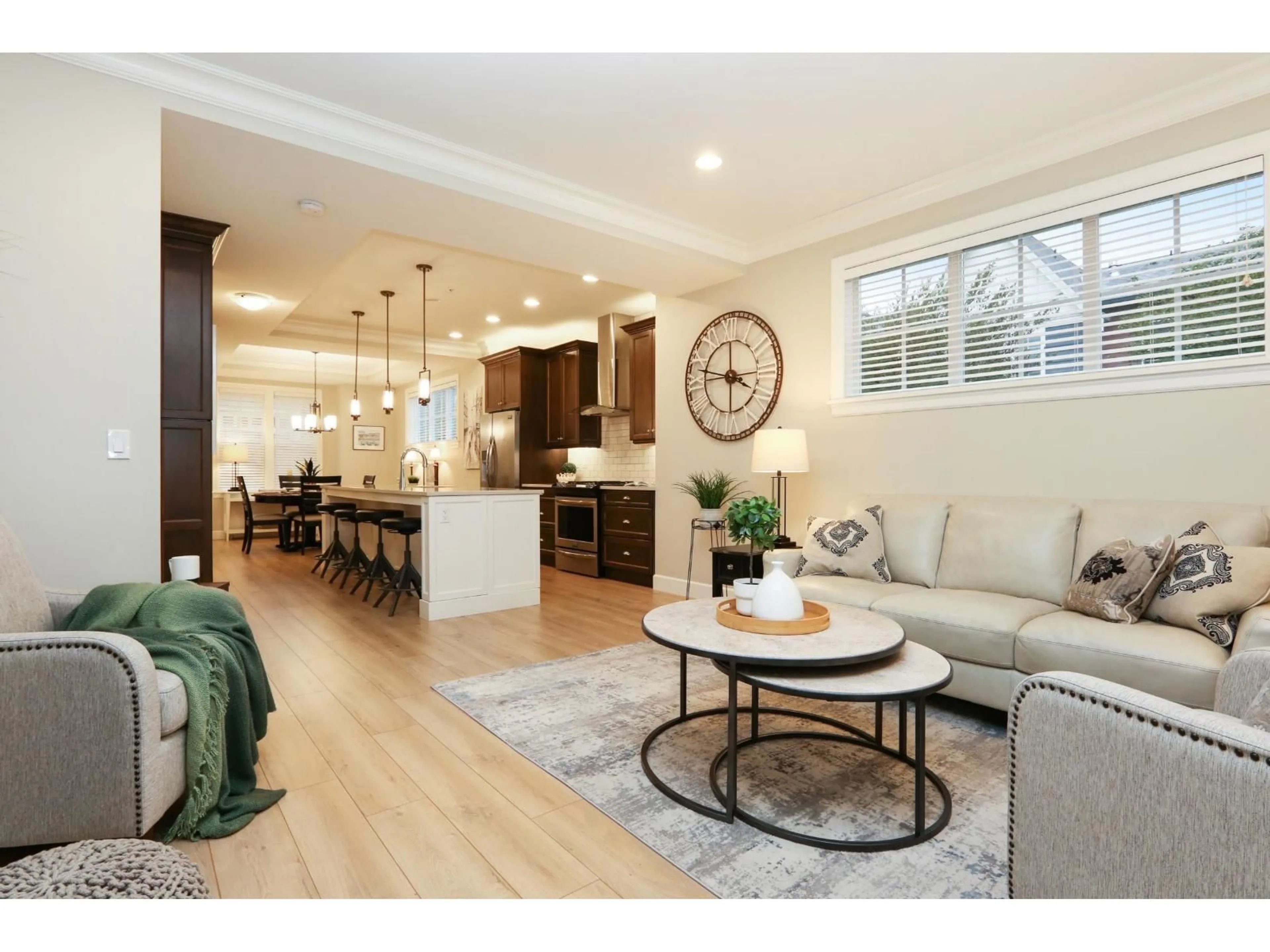 Open concept kitchen, wood/laminate floor for 30 - 45462 TAMIHI WAY, Chilliwack British Columbia V2R0Y2