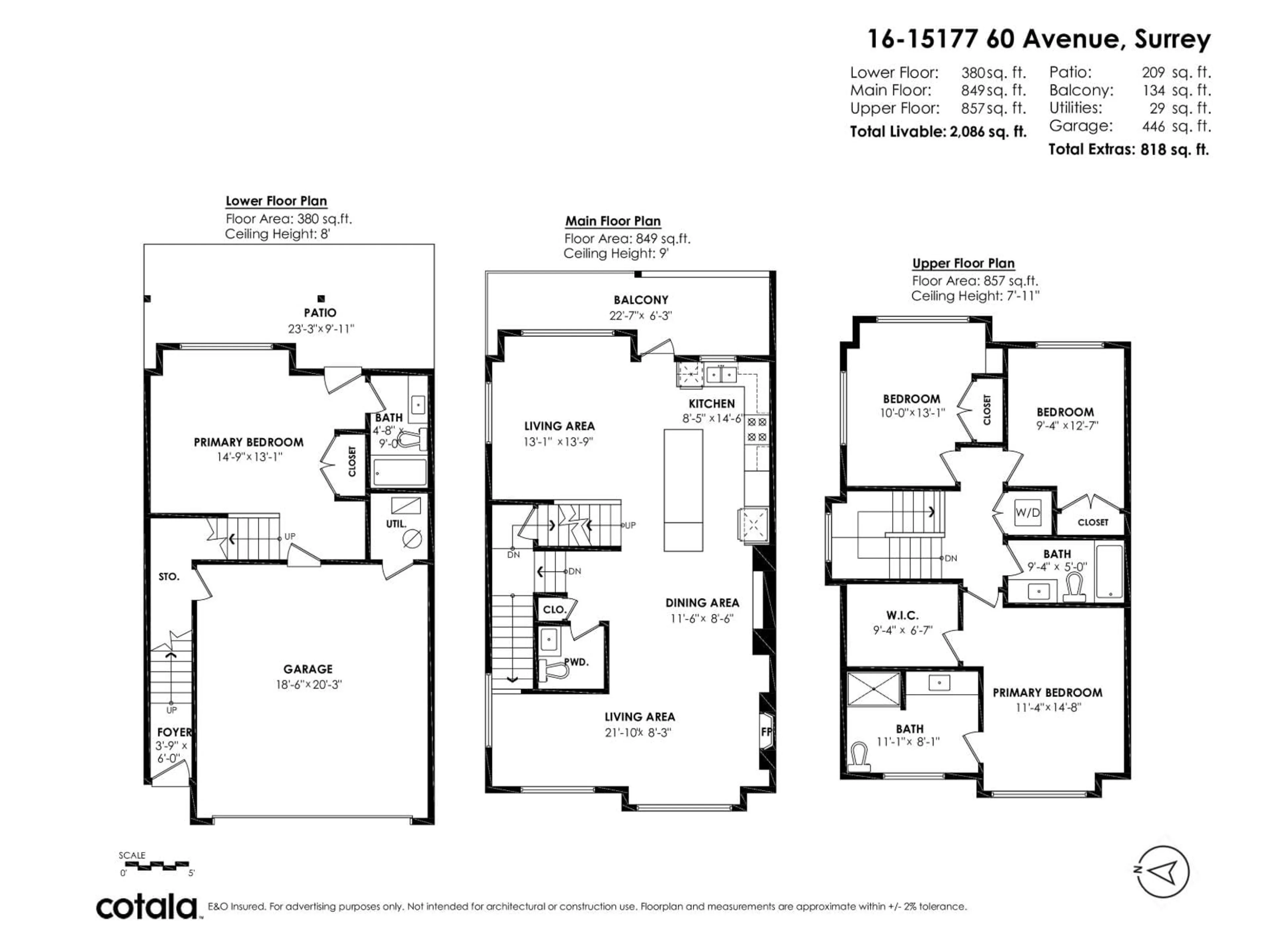 Floor plan for 16 - 15177 60, Surrey British Columbia V3S7B3