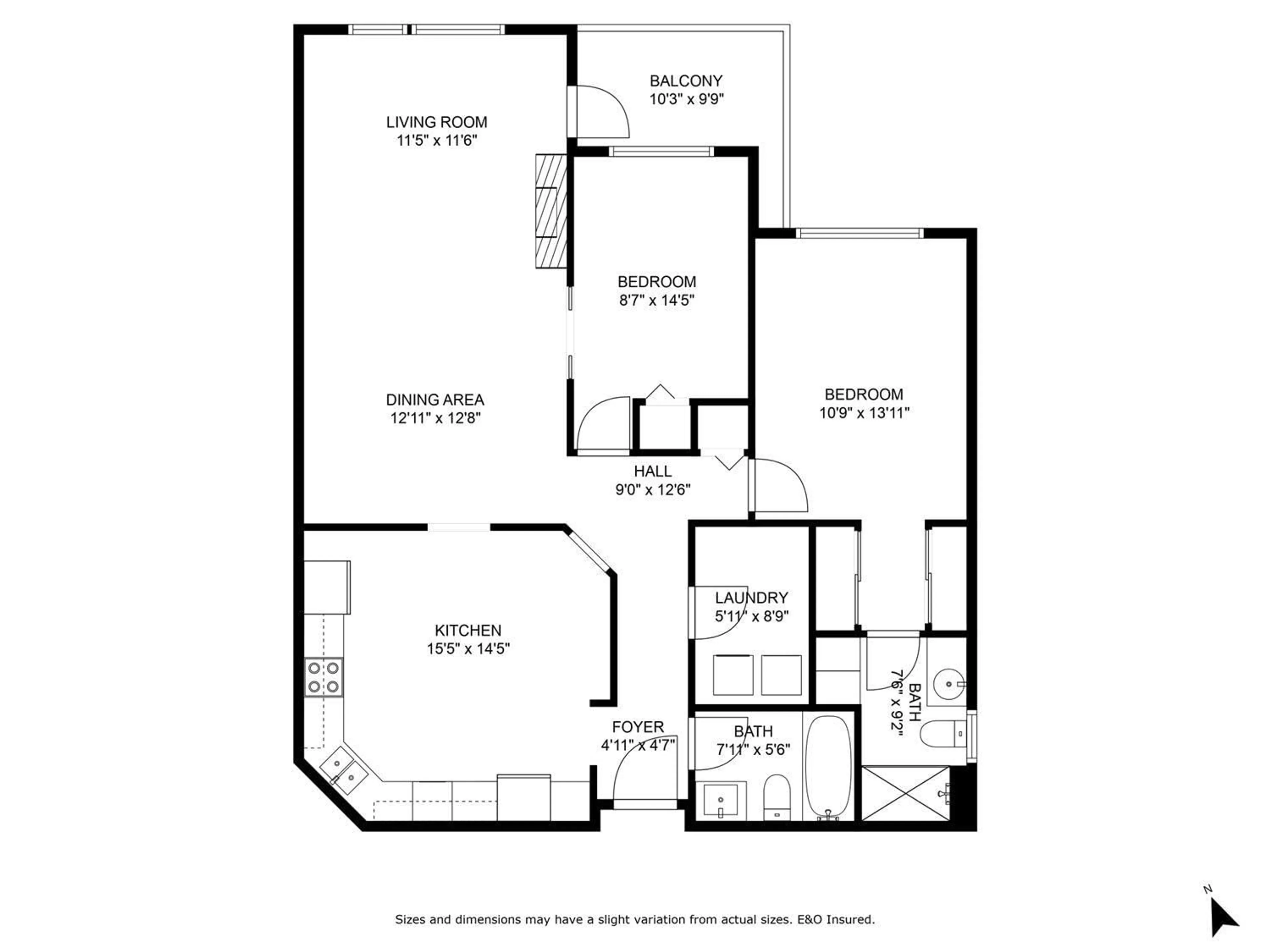 Floor plan for 114 - 33030 GEORGE FERGUSON, Abbotsford British Columbia V2S6Y2