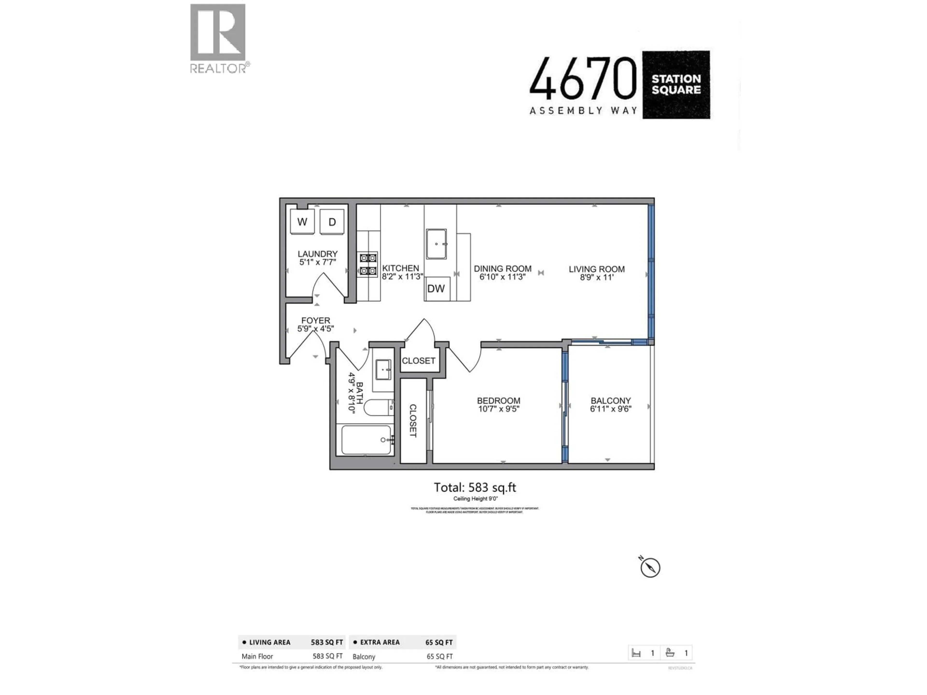 Floor plan for 5101 - 4670 ASSEMBLY WAY, Burnaby British Columbia V5H0H3